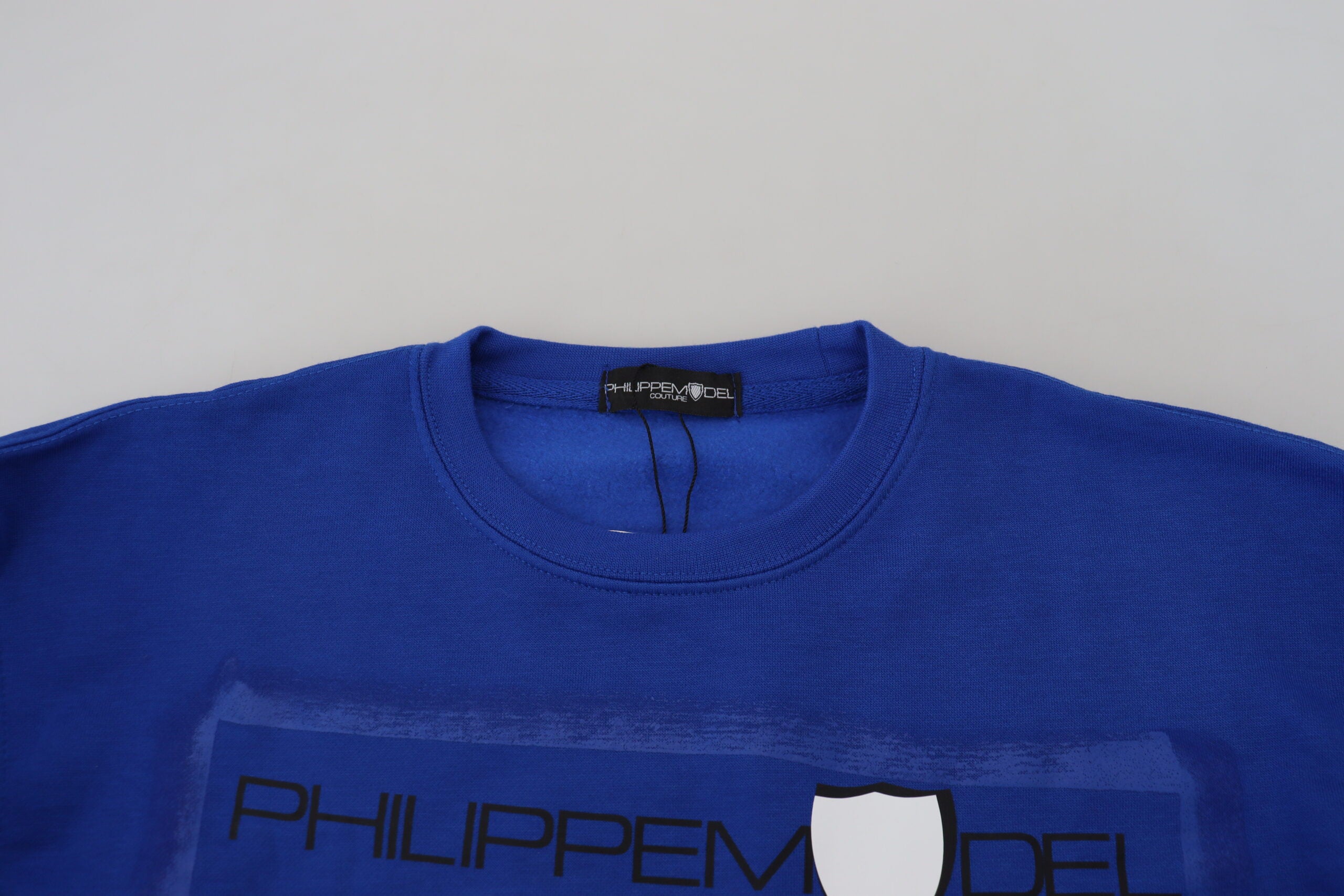 Philippe Model Chic Blau bedruckter Langarmpullover
