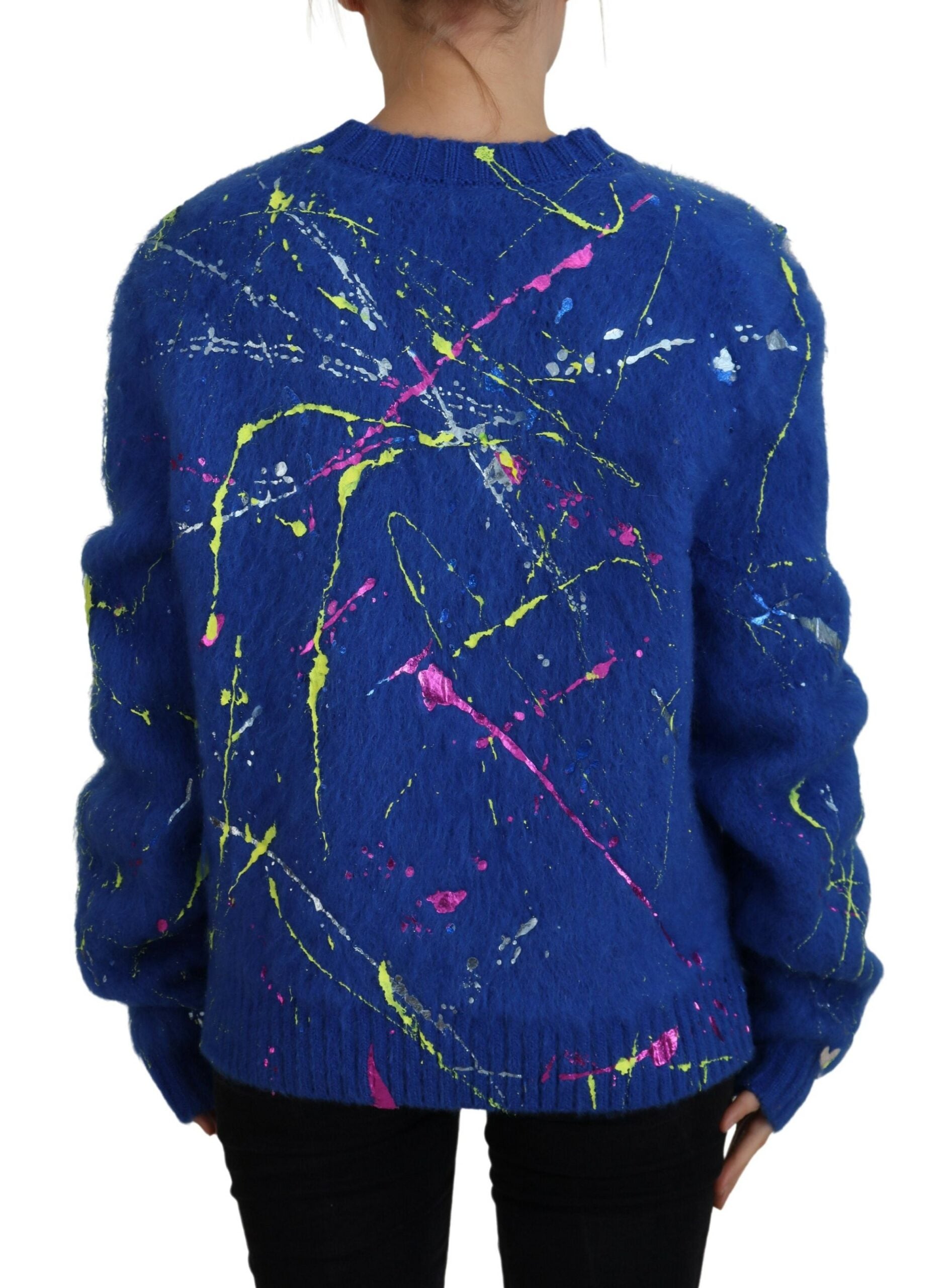 Dolce &amp; Gabbana Eleganter mehrfarbiger Mohair-Cardigan mit Spritzern
