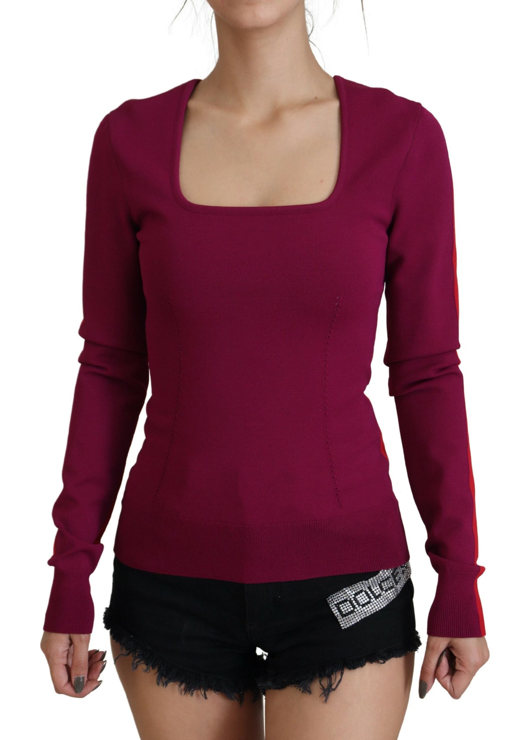 Dolce &amp; Gabbana Mehrfarbiger Pullover mit quadratischem Ausschnitt