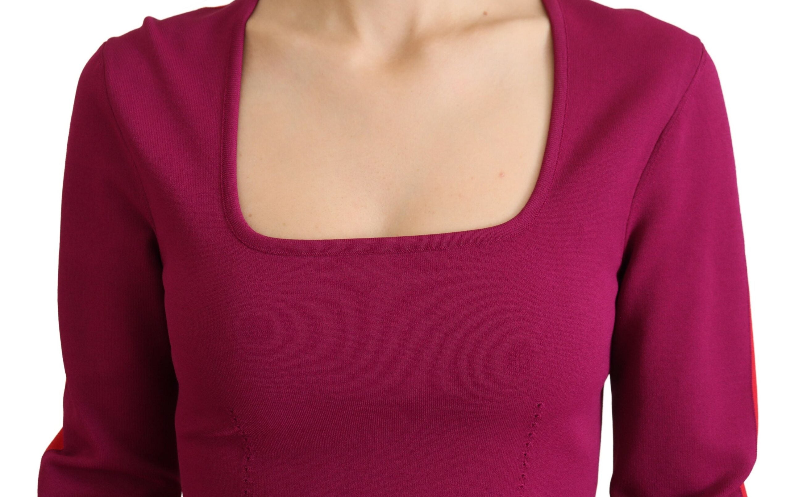 Dolce &amp; Gabbana Mehrfarbiger Pullover mit quadratischem Ausschnitt