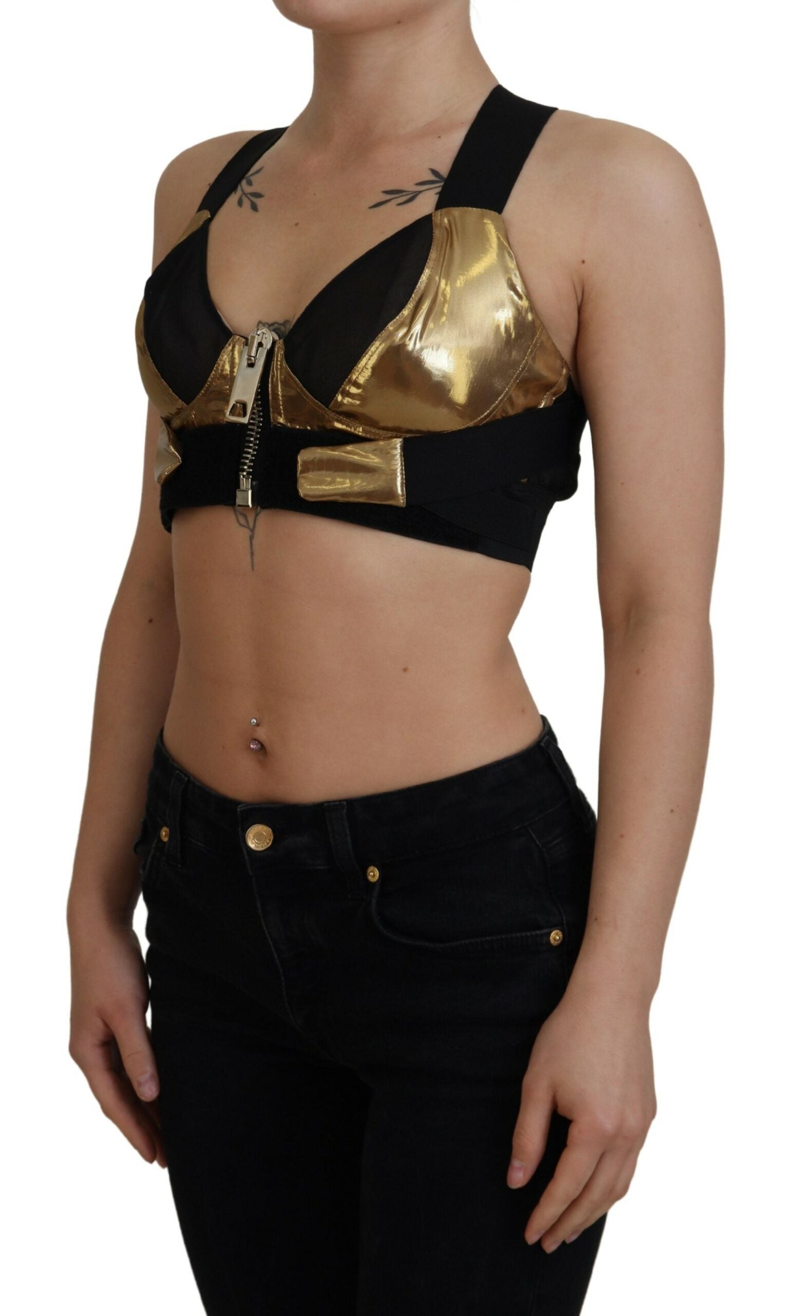 Top elegant scurt Dolce &amp; Gabbana cu fermoar frontal