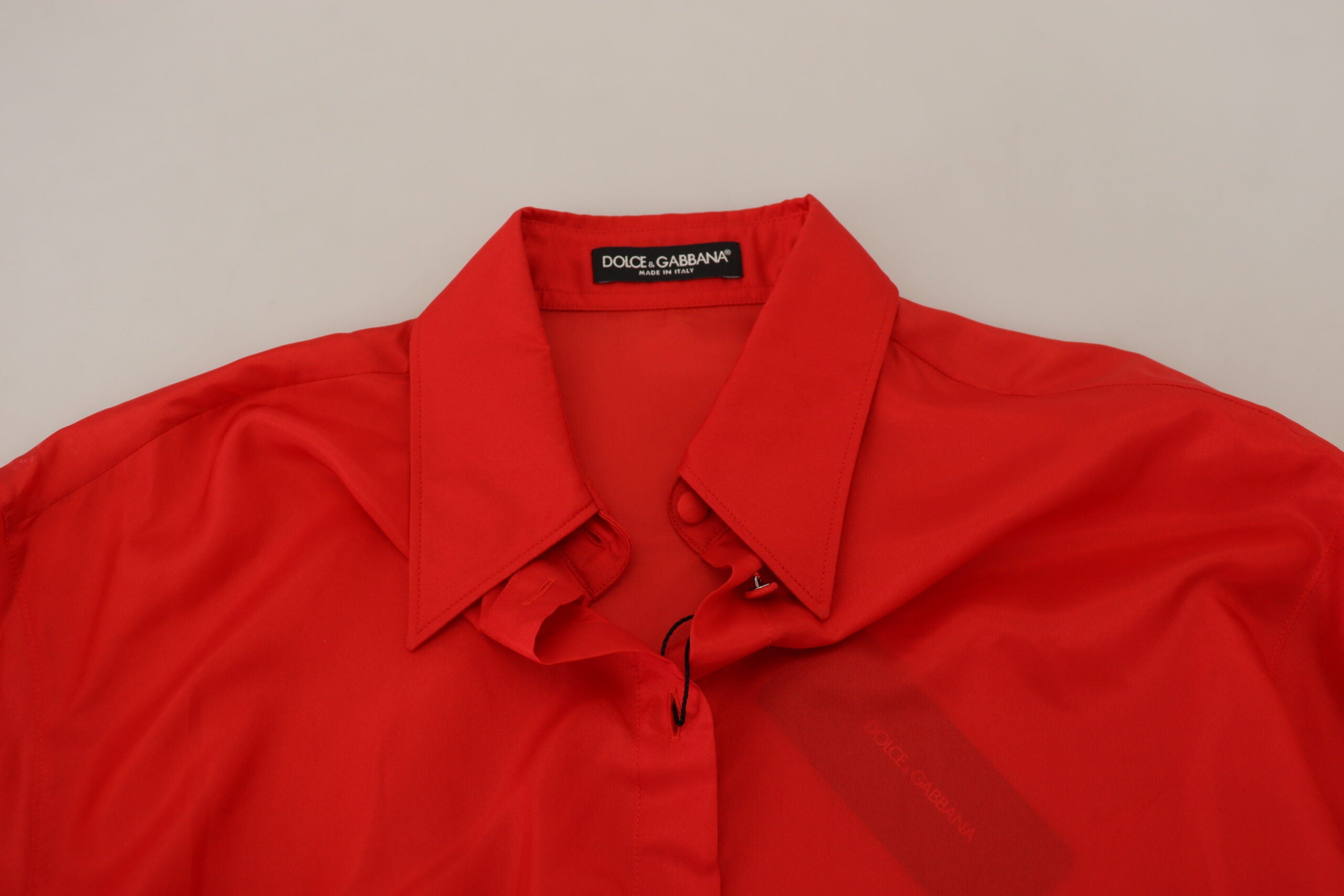 Dolce &amp; Gabbana - Bluză polo elegantă cu guler din mătase și mânecă lungă