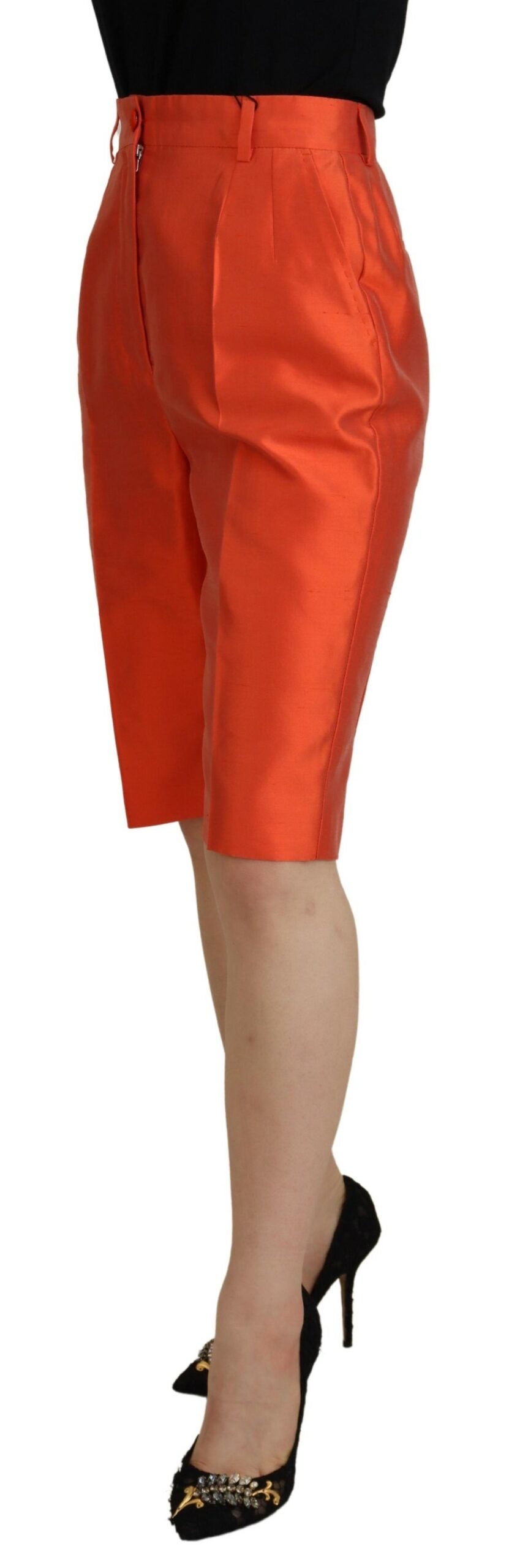 Pantaloni scurți eleganți din mătase cu talie înaltă Dolce &amp; Gabbana