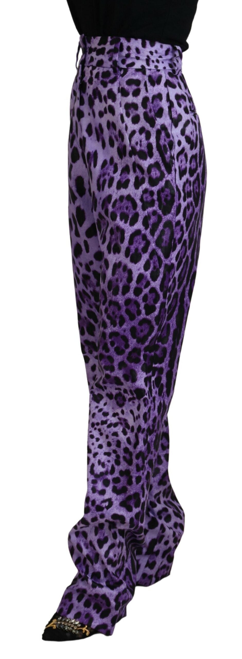 Dolce &amp; Gabbana Pantaloni eleganți cu talie înaltă, drepți, violet