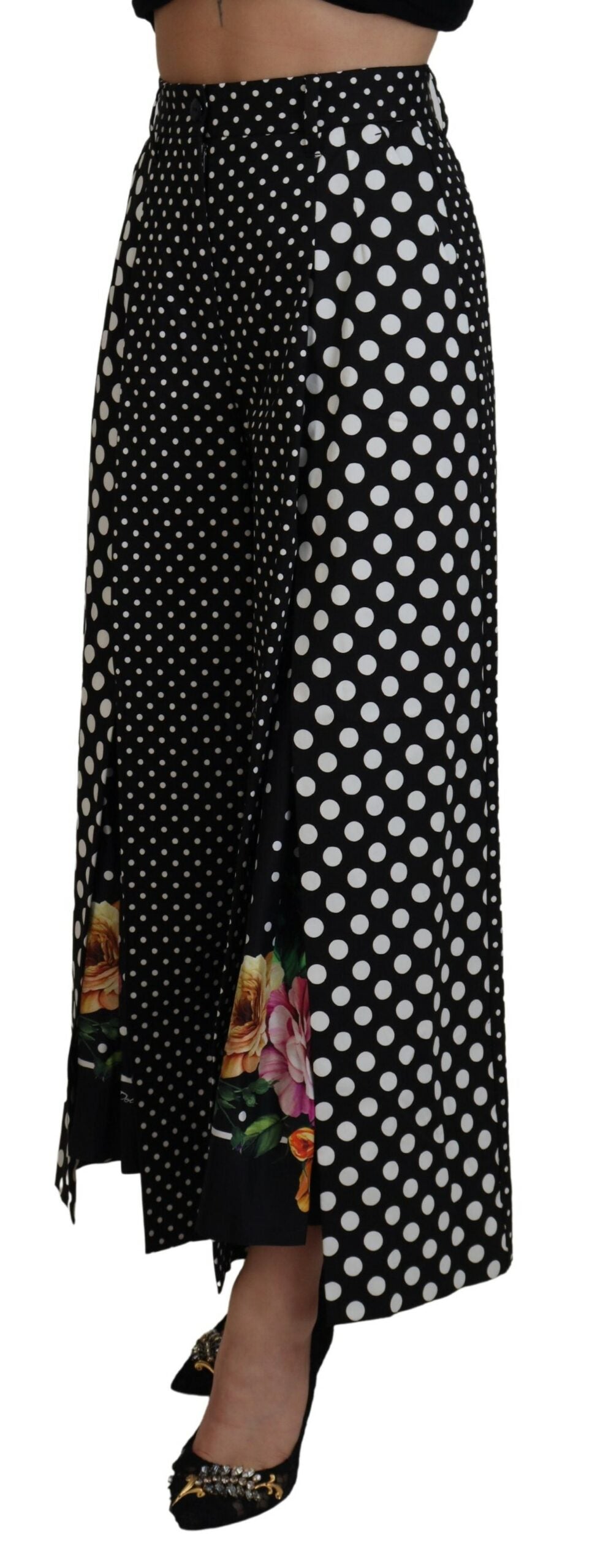 Pantaloni eleganți cu buline și talie înaltă Dolce &amp; Gabbana