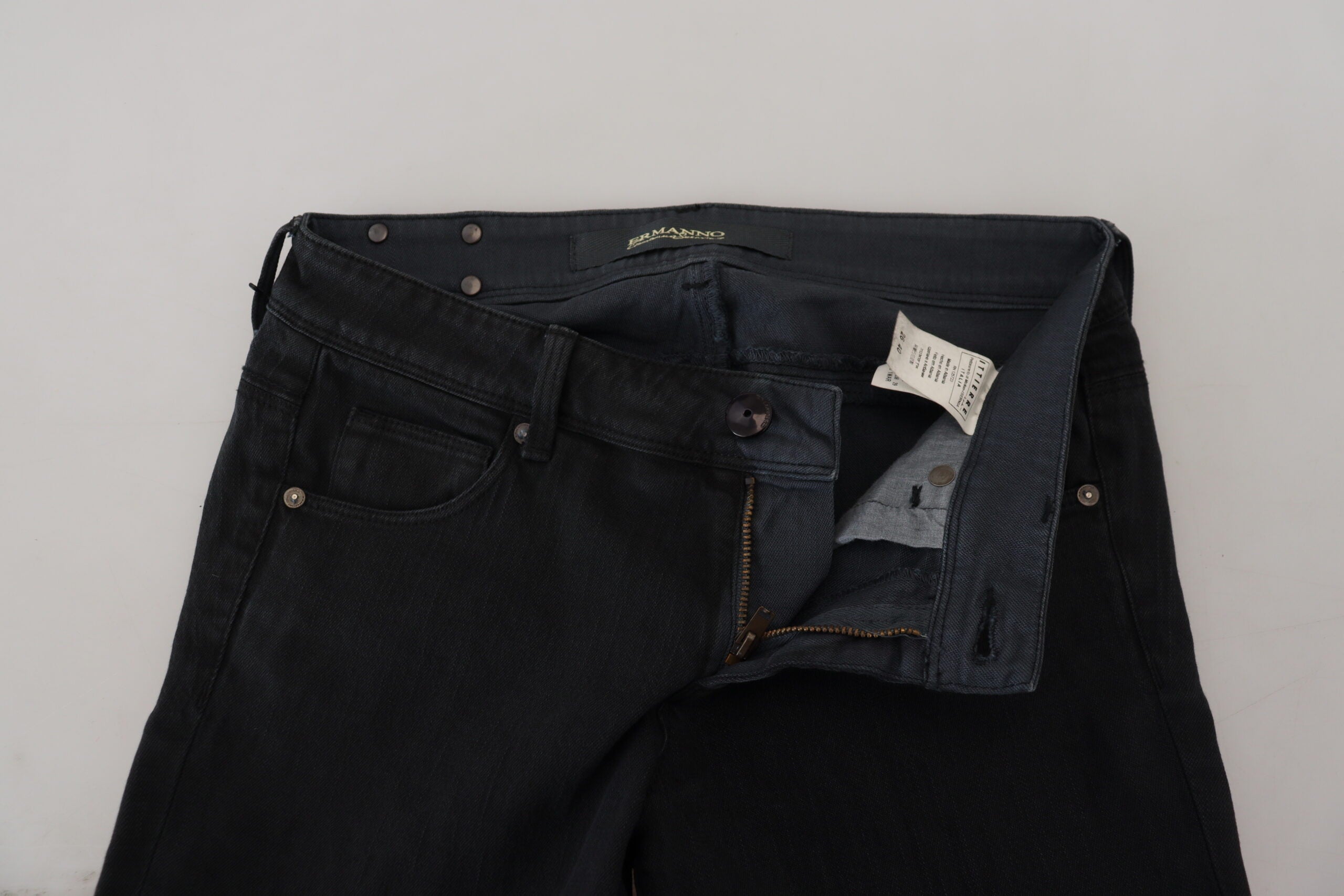 Blugi skinny negri cu talie joasă Ermanno Scervino Chic