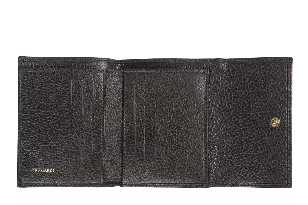 Trussardi Damen Geldbörse aus schwarzem Leder