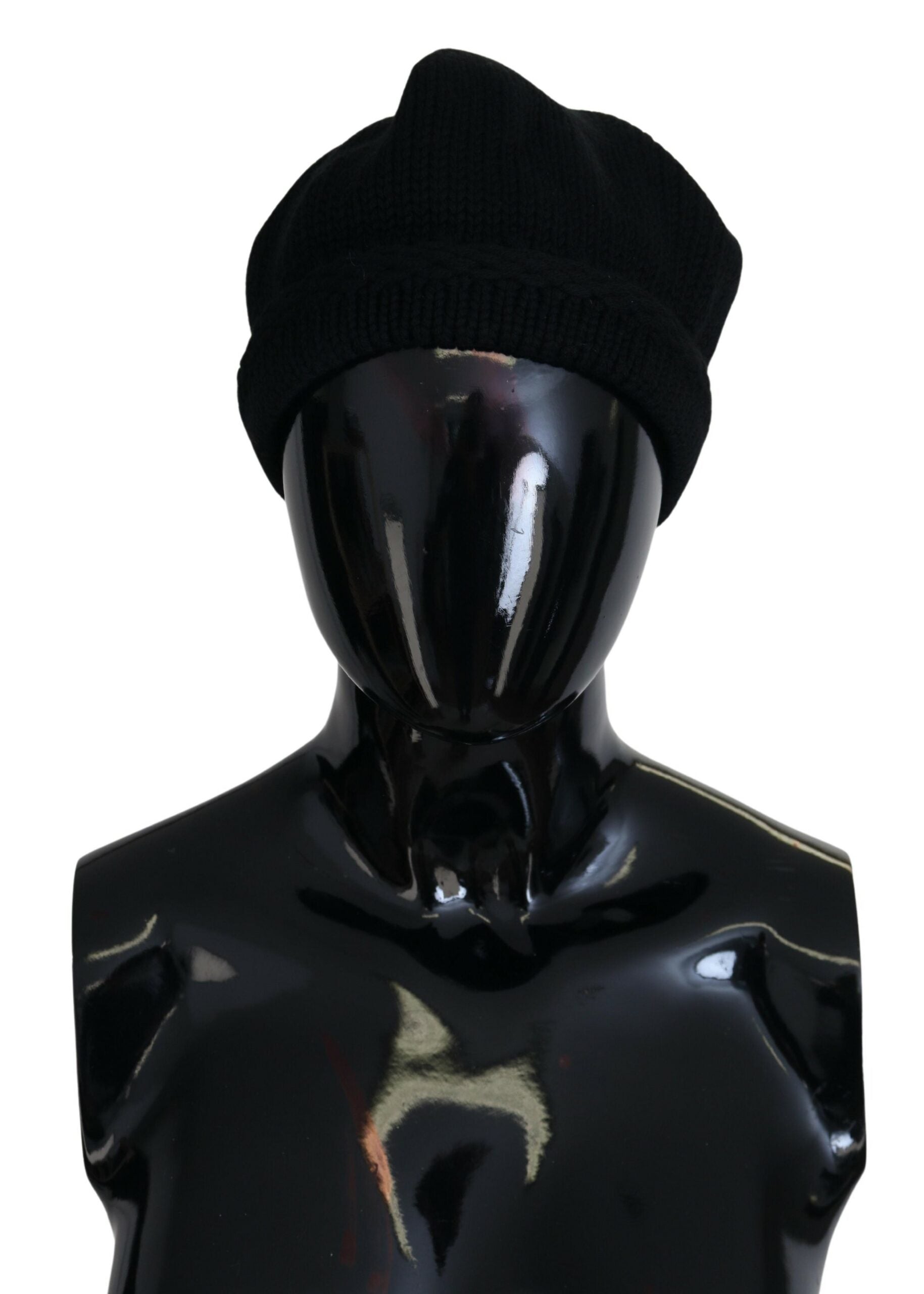 Căciulă Dolce &amp; Gabbana Elegant Black Beanie din lână virgină
