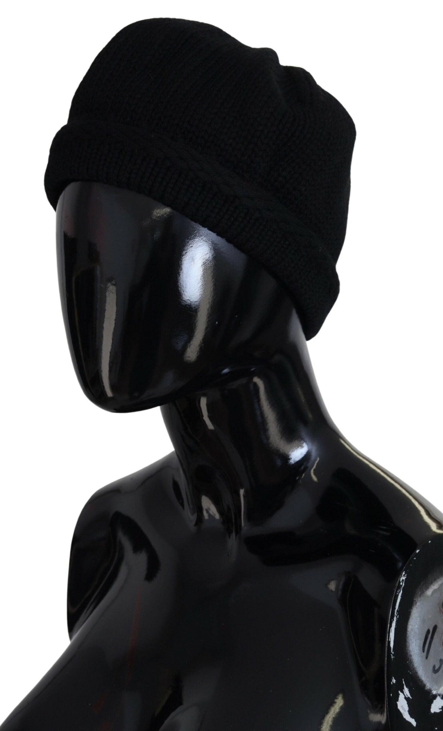 Căciulă Dolce &amp; Gabbana Elegant Black Beanie din lână virgină