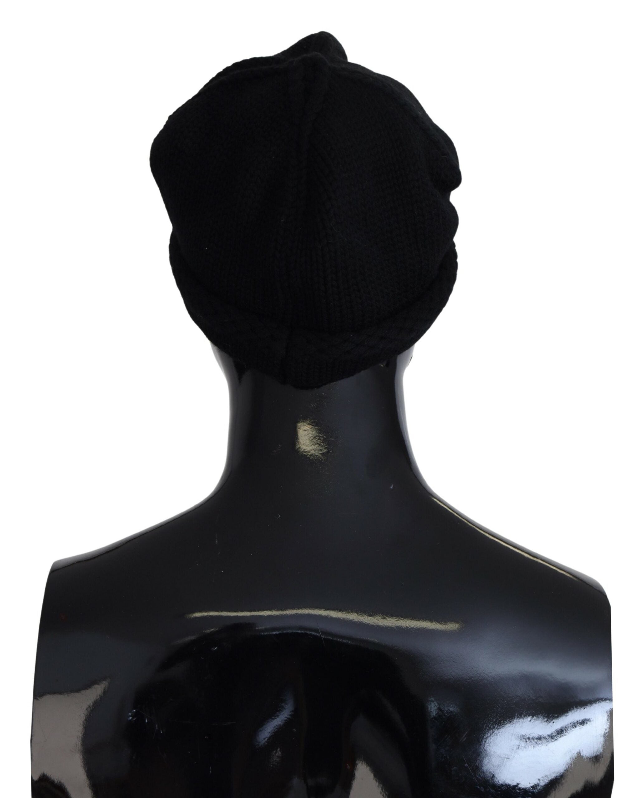 Căciulă Dolce &amp; Gabbana Elegant Black Beanie din lână virgină