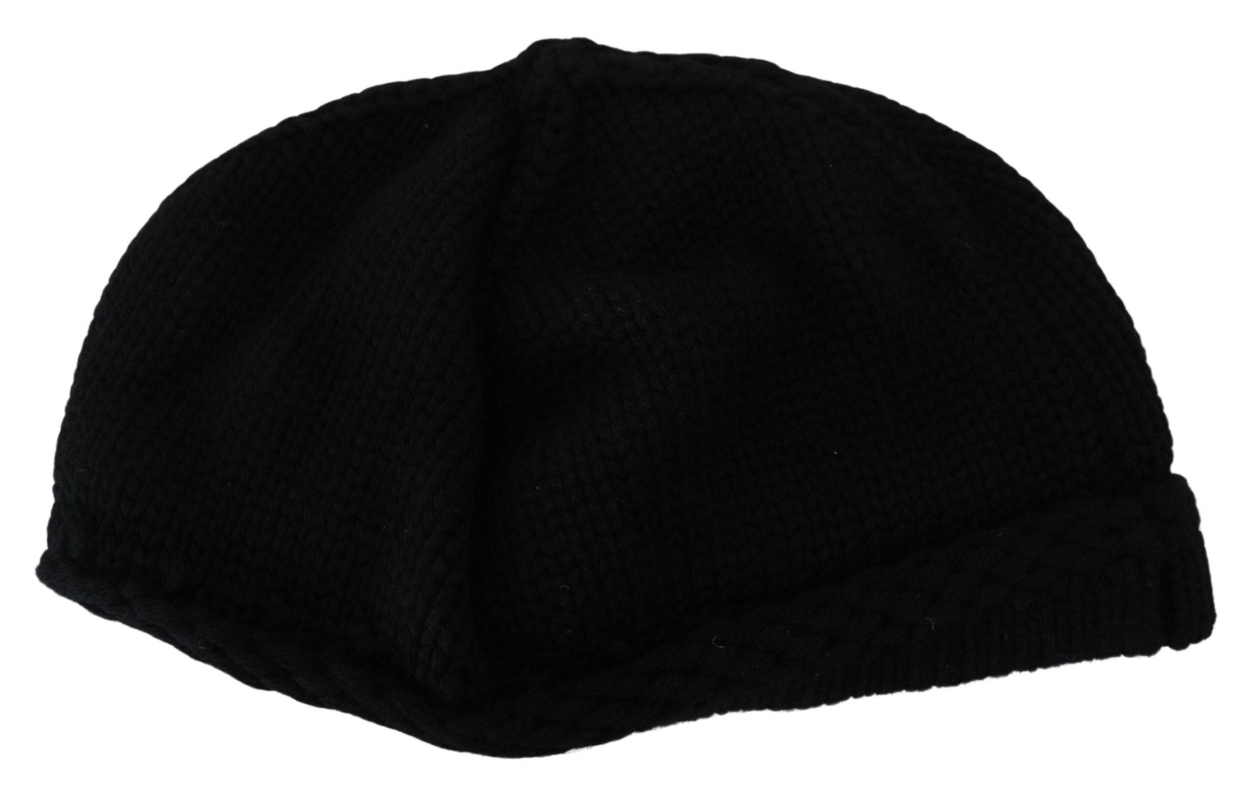 Căciulă Dolce &amp; Gabbana Elegant Black Beanie din lână virgină