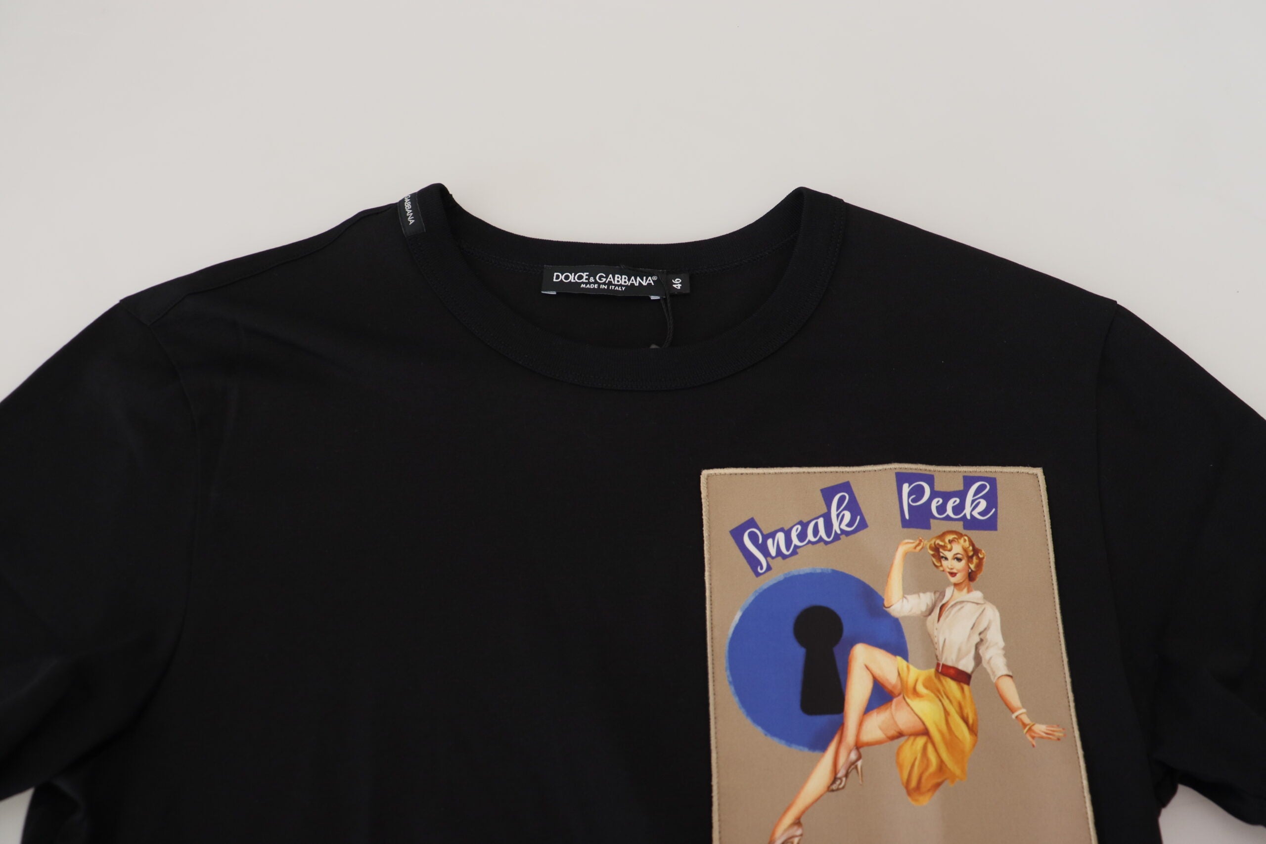 Dolce &amp; Gabbana – Schickes schwarzes Baumwoll-T-Shirt für den modernen Mann