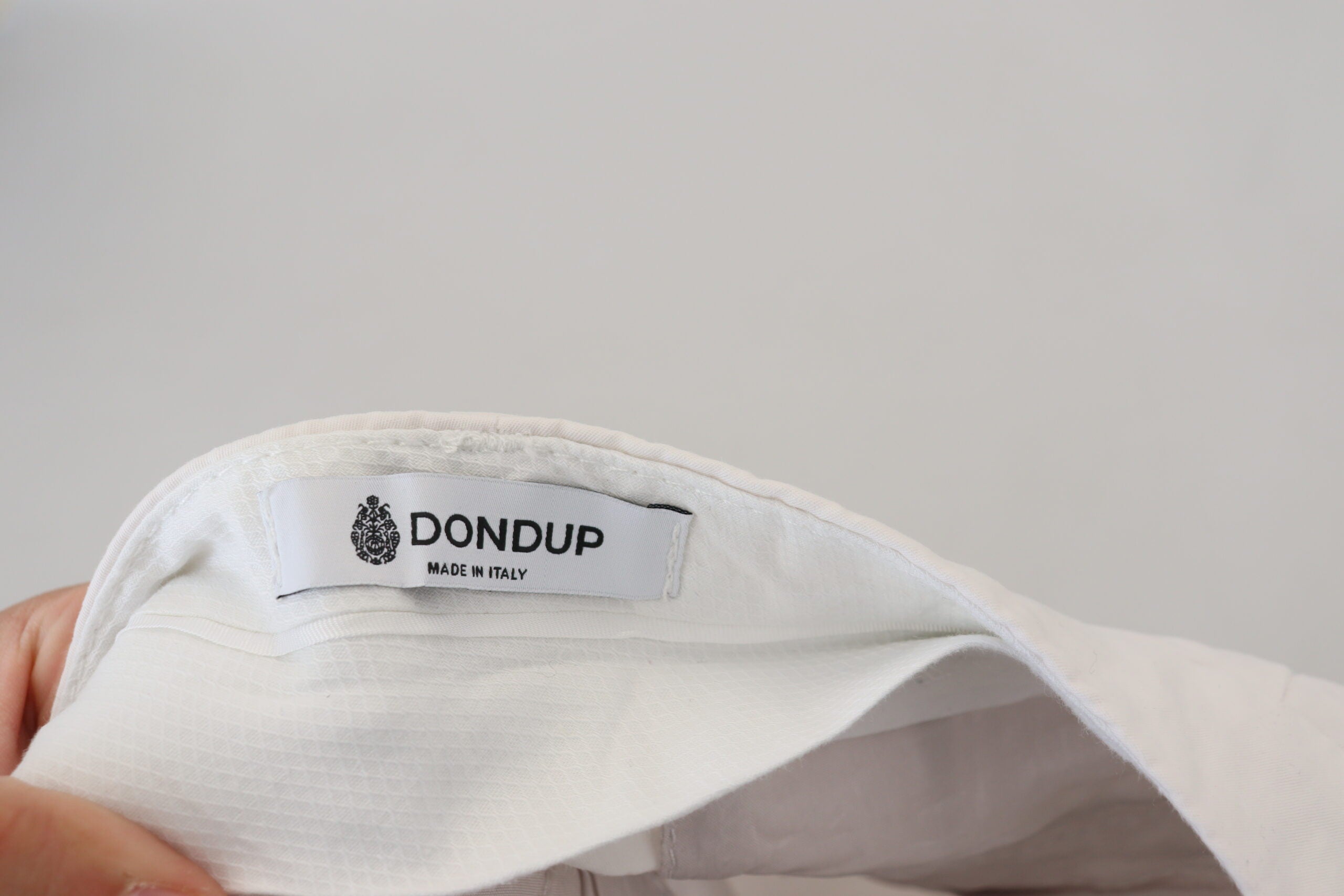 Dondup Elegante, hoch taillierte, konische weiße Hose