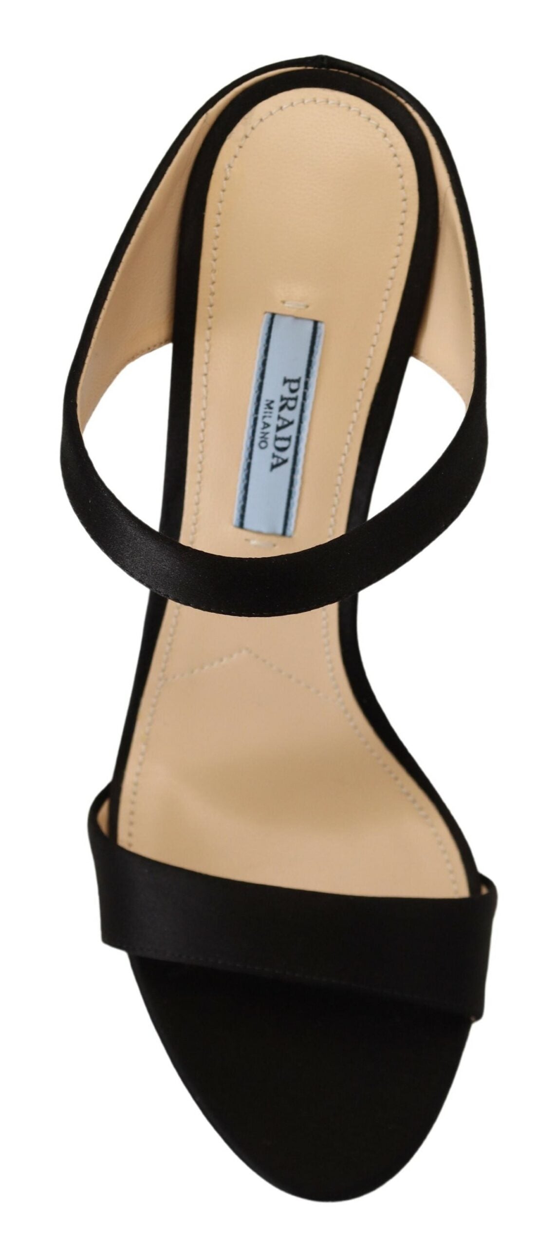 Pantofi cu toc eleganti din piele neagră Prada