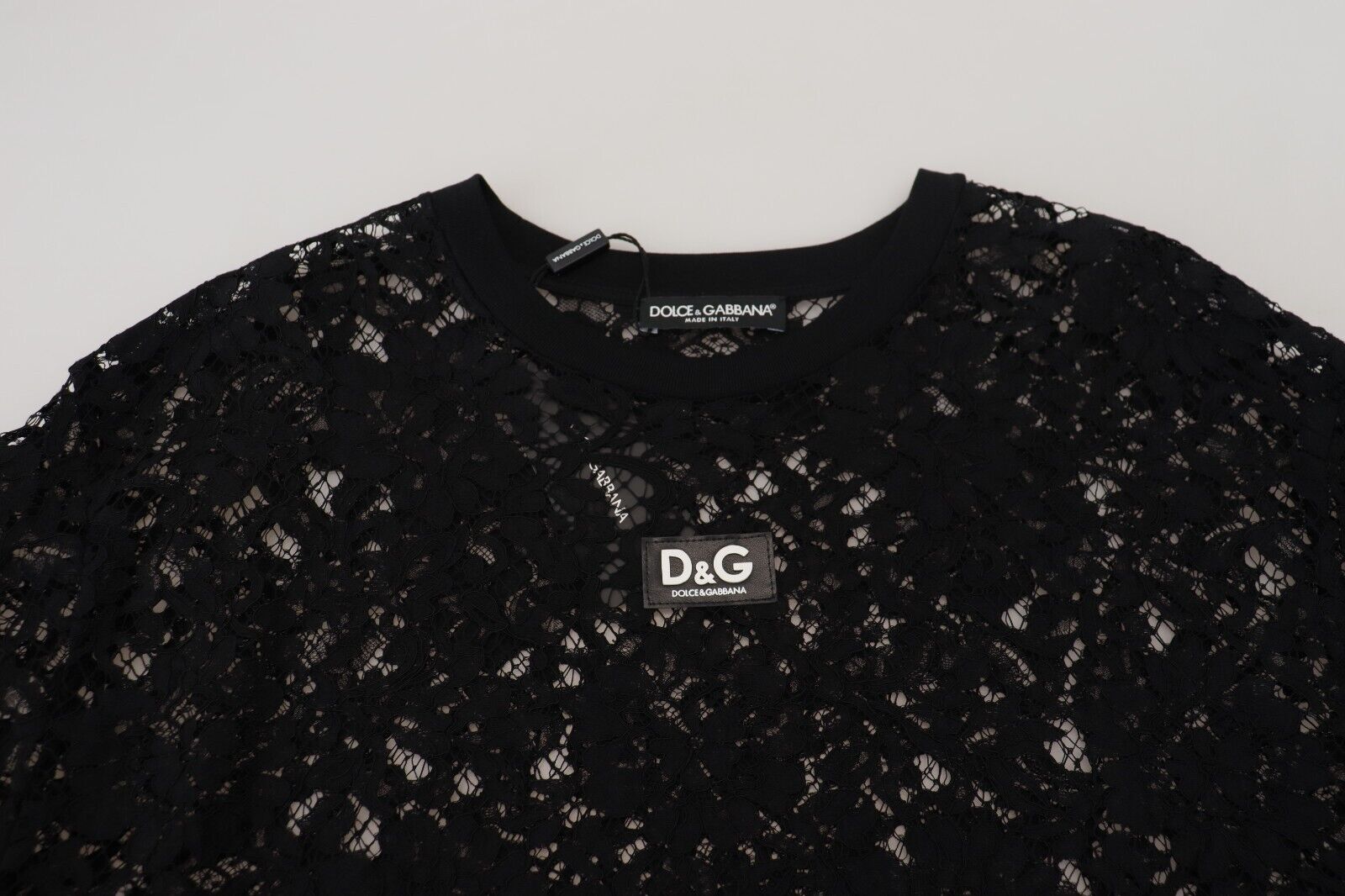 Rochie elegantă neagră cu imprimeu floral din dantelă Dolce &amp; Gabbana