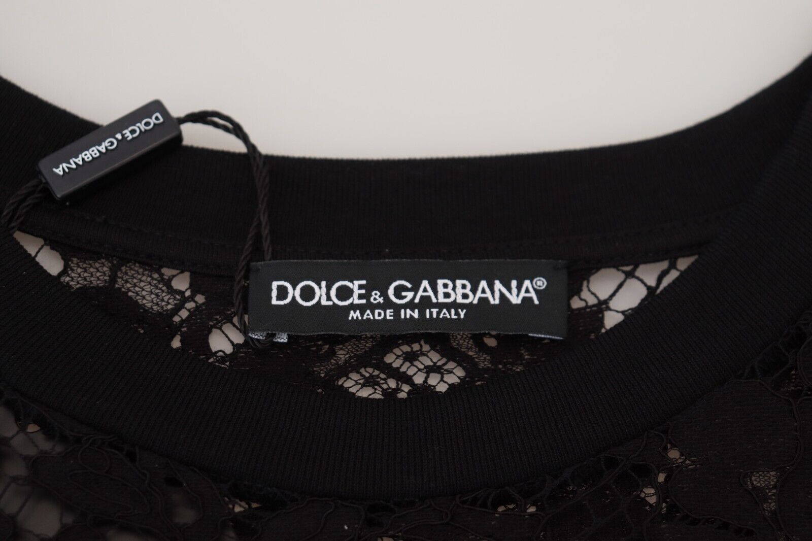 Rochie elegantă neagră cu imprimeu floral din dantelă Dolce &amp; Gabbana