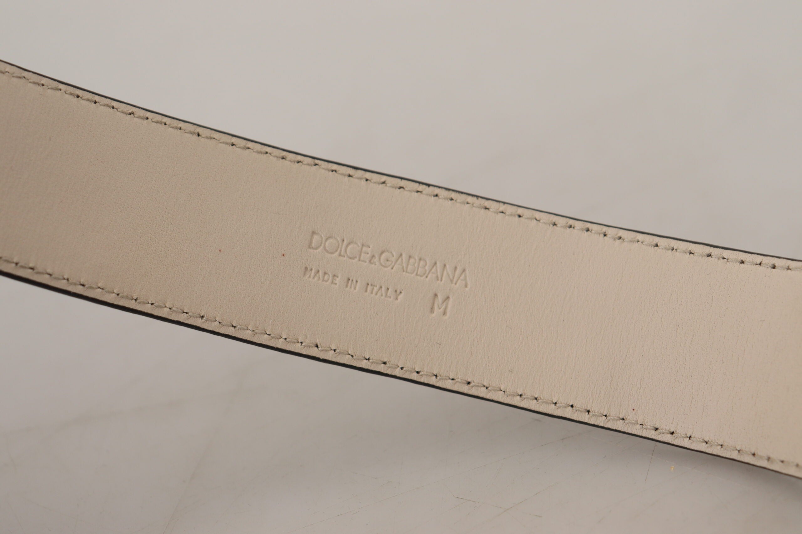 Dolce &amp; Gabbana Elegantes schwarzes Lederarmband mit Golddetails