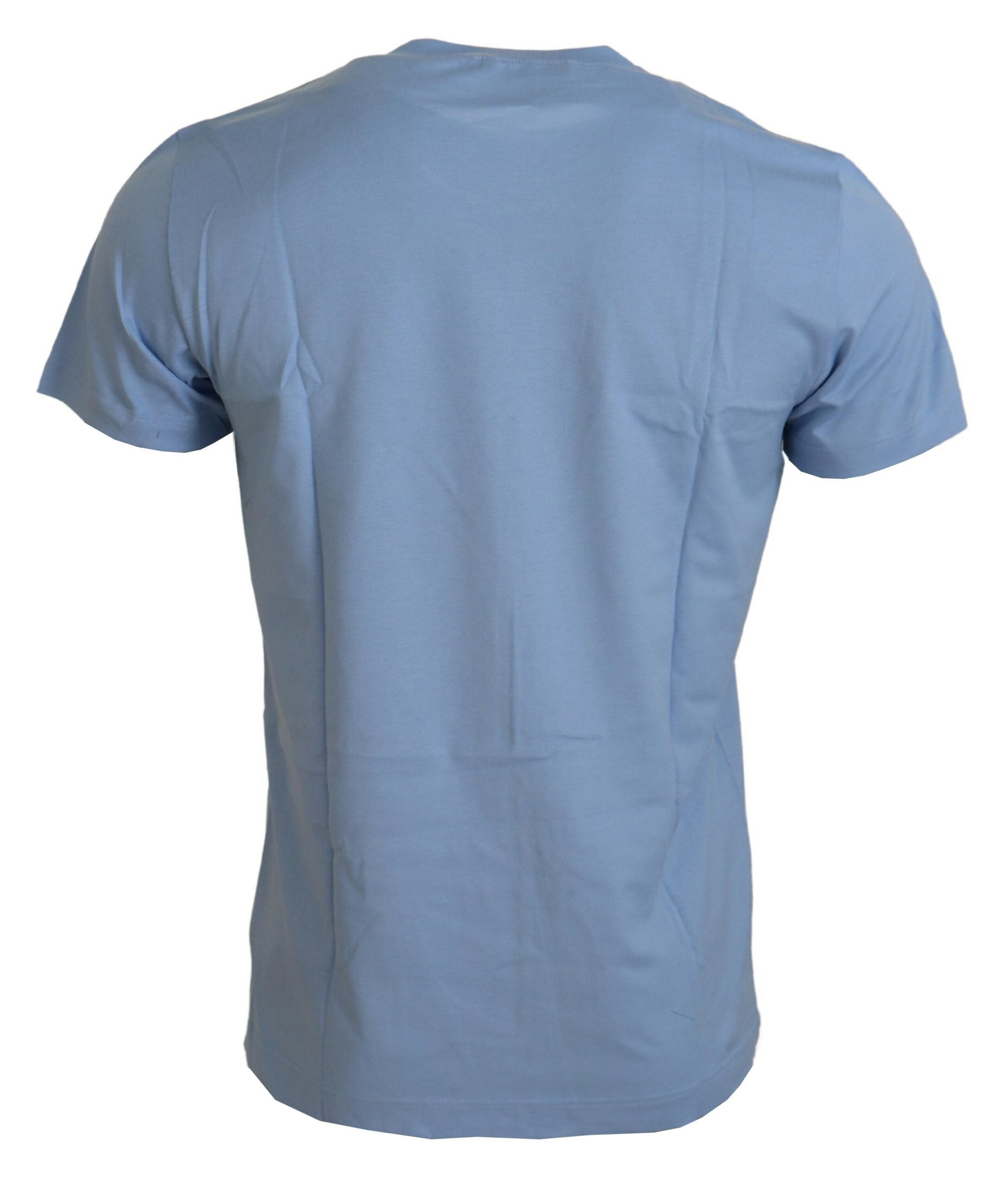 Tricou elegant din bumbac albastru deschis Dolce &amp; Gabbana