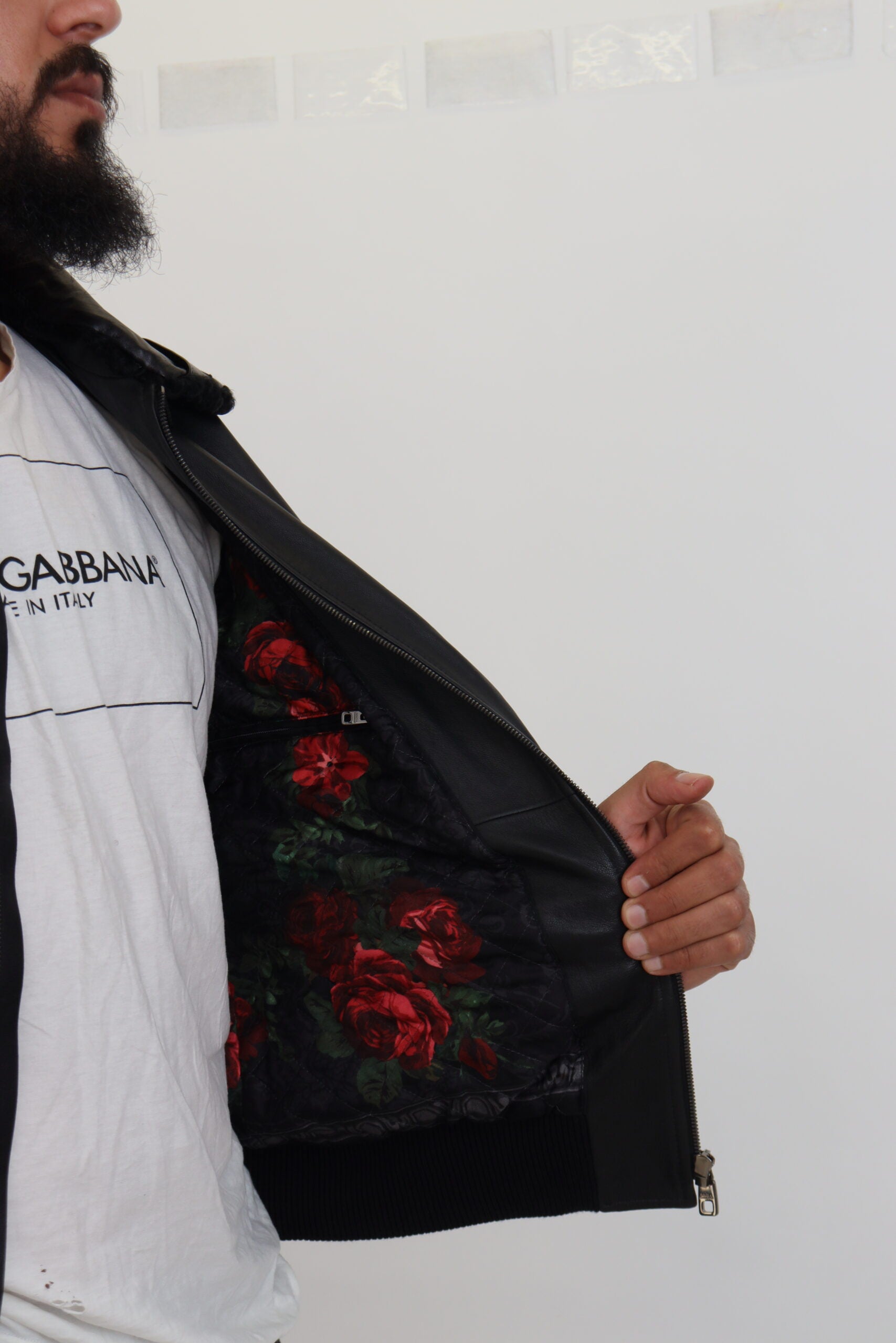 Jachetă Dolce &amp; Gabbana Chic din piele neagră cu căptușeală de mătase