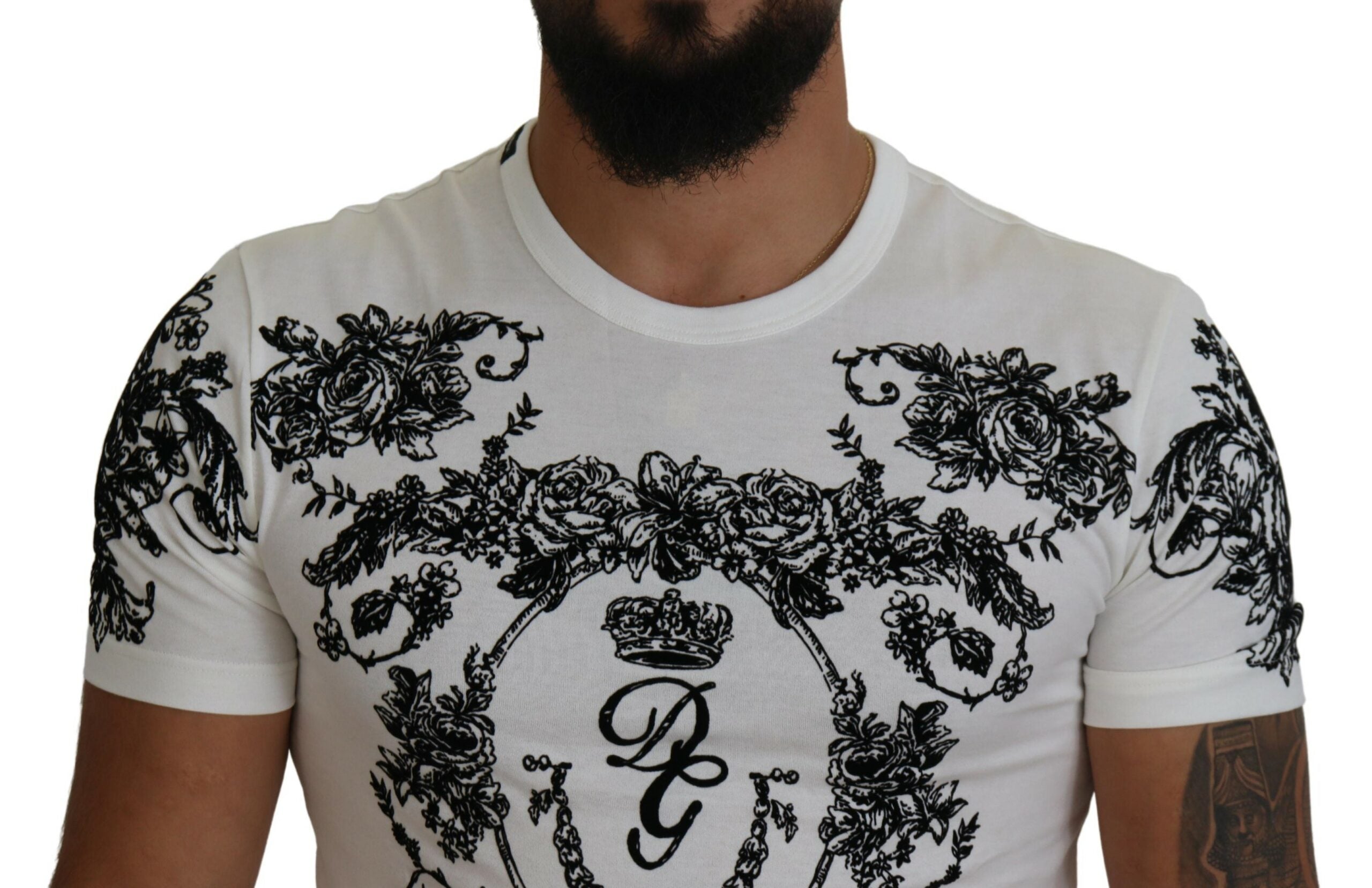 Tricou Dolce &amp; Gabbana Elegant Floral Crown