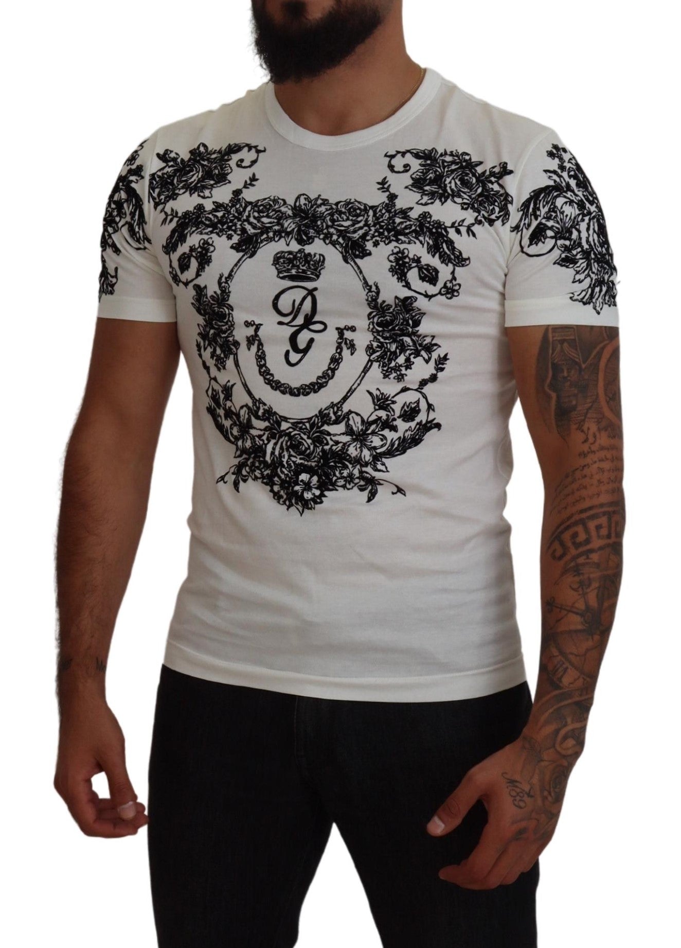 Tricou Dolce &amp; Gabbana Elegant Floral Crown