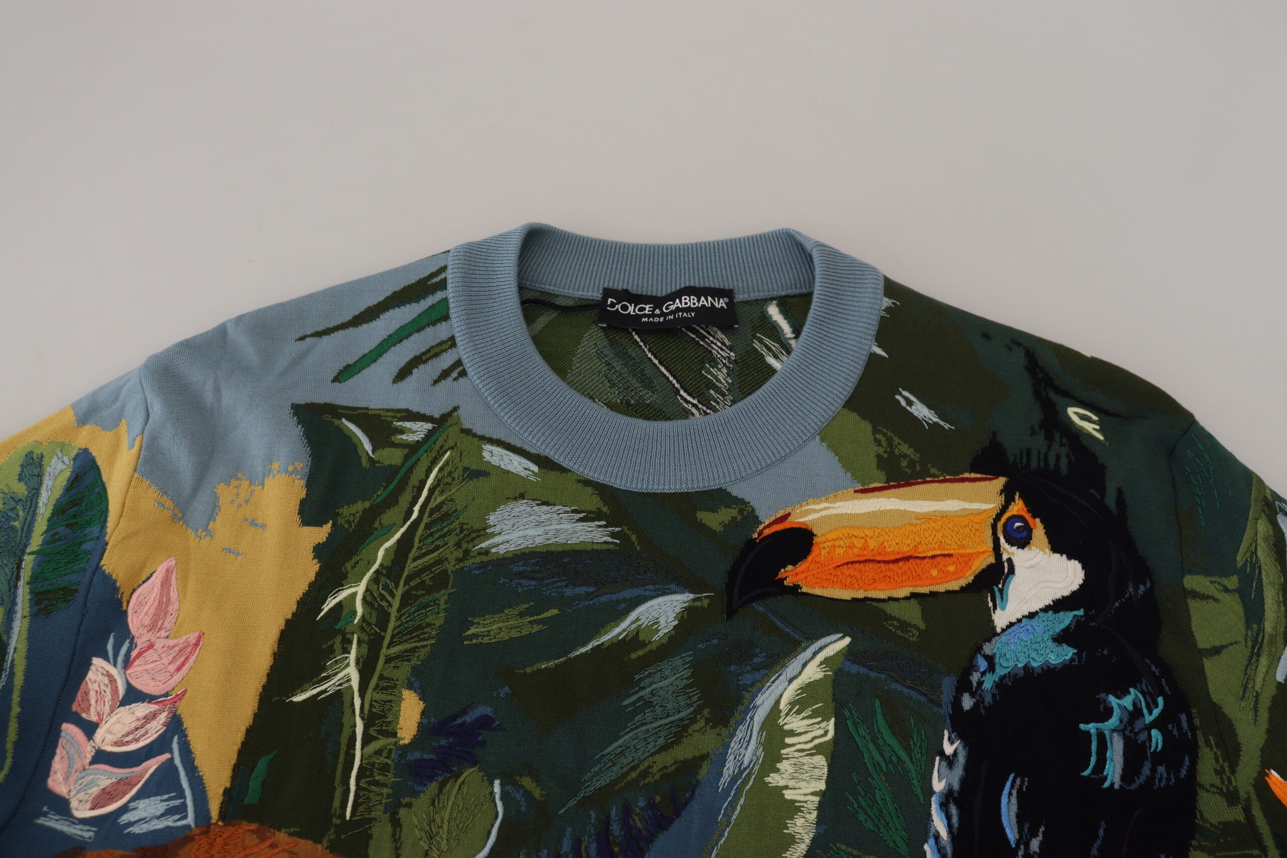 Dolce &amp; Gabbana Pullover aus Wolle und Seide mit Jungle-Stickerei