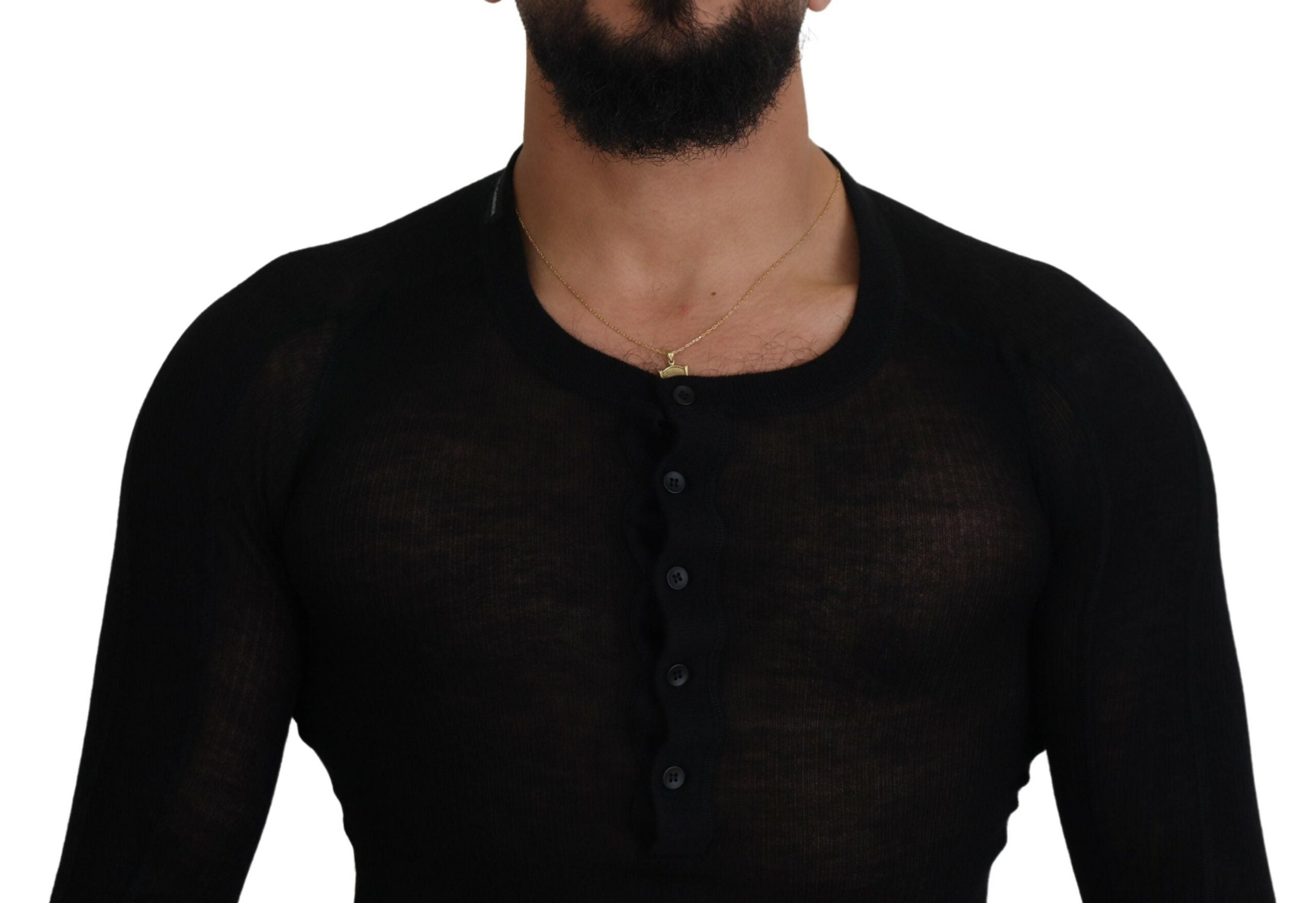 Pulover elegant Dolce &amp; Gabbana din cașmir negru