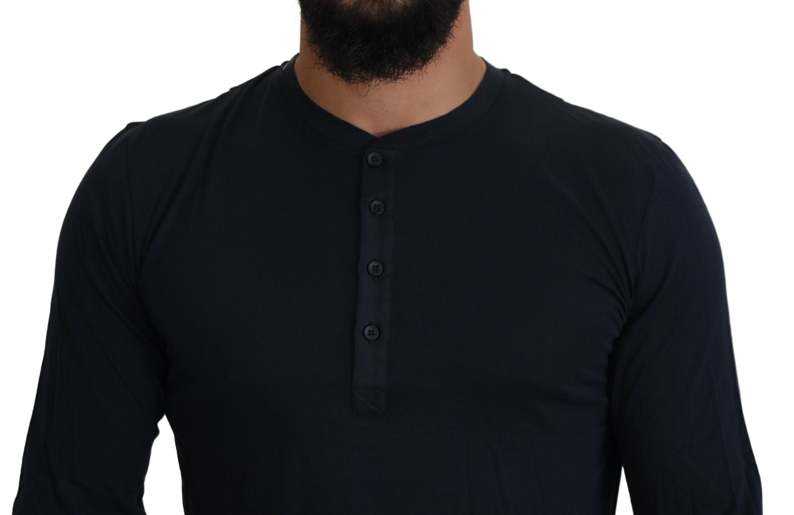 Pulover elegant Dolce &amp; Gabbana din amestec de bumbac și mătase albastru