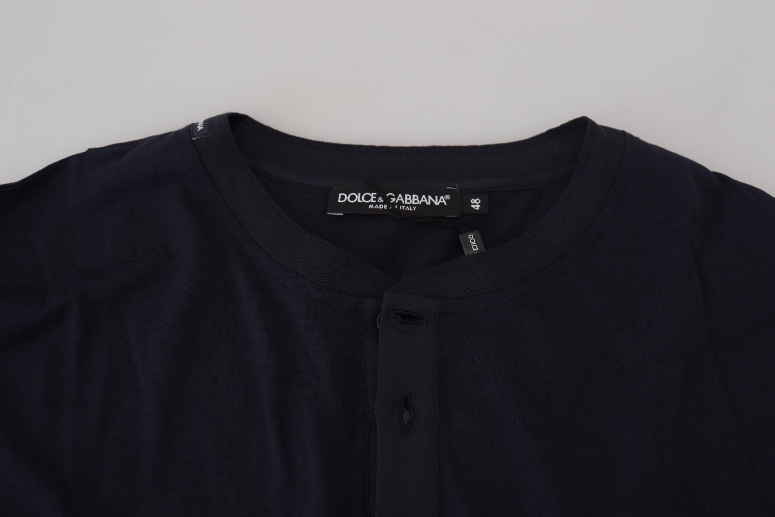 Pulover elegant Dolce &amp; Gabbana din amestec de bumbac și mătase albastru