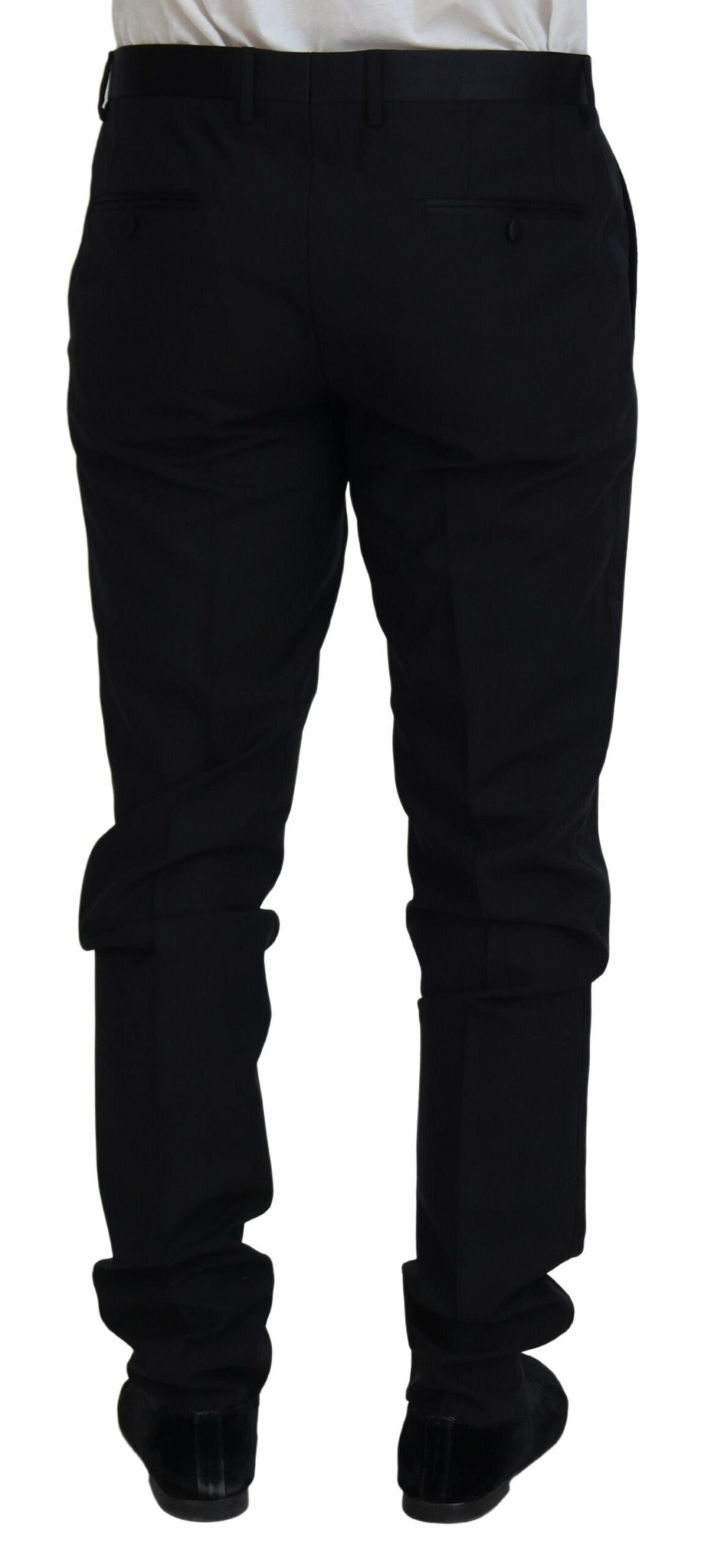 Dolce &amp; Gabbana Elegante schwarze Anzughose aus Schurwollmischung