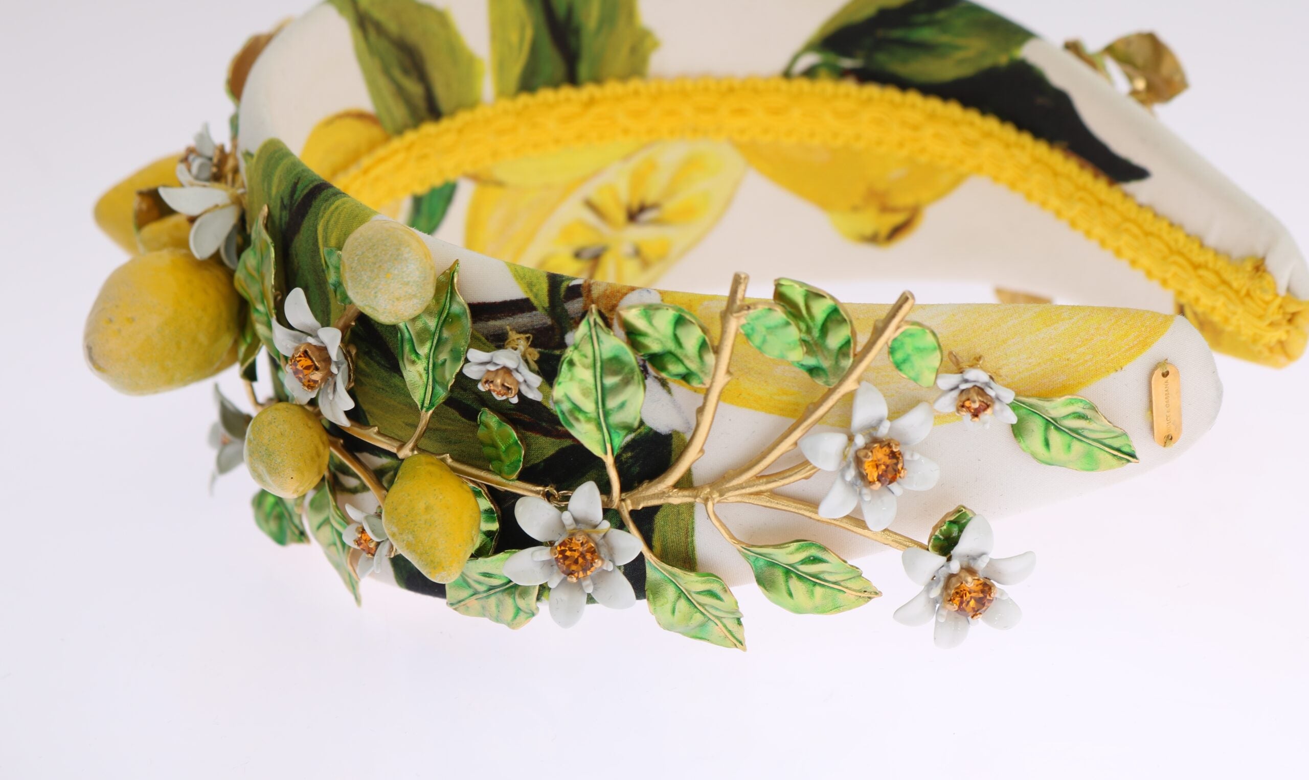 Diademă cu cristale și lămâie siciliană Dolce &amp; Gabbana
