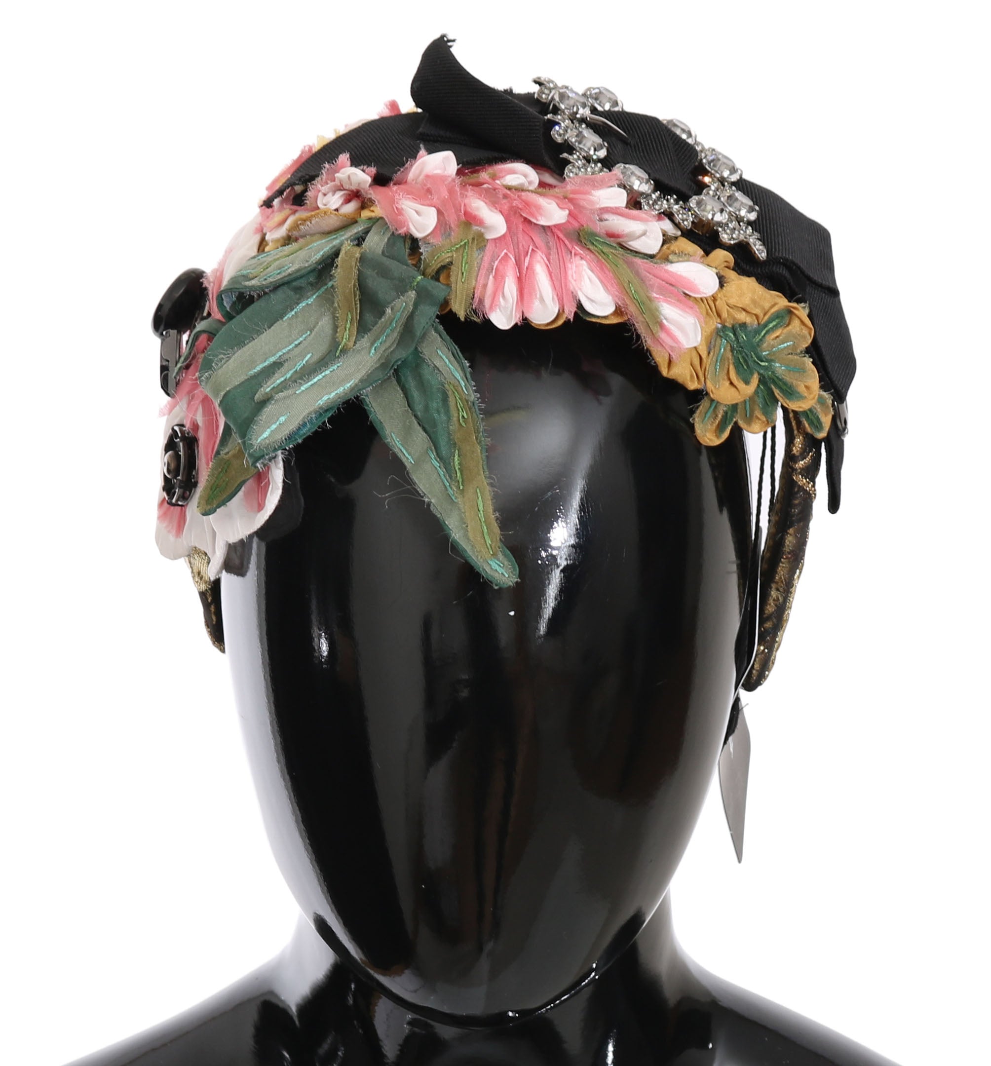 Bentiță elegantă cu imprimeu floral și cristale Dolce &amp; Gabbana
