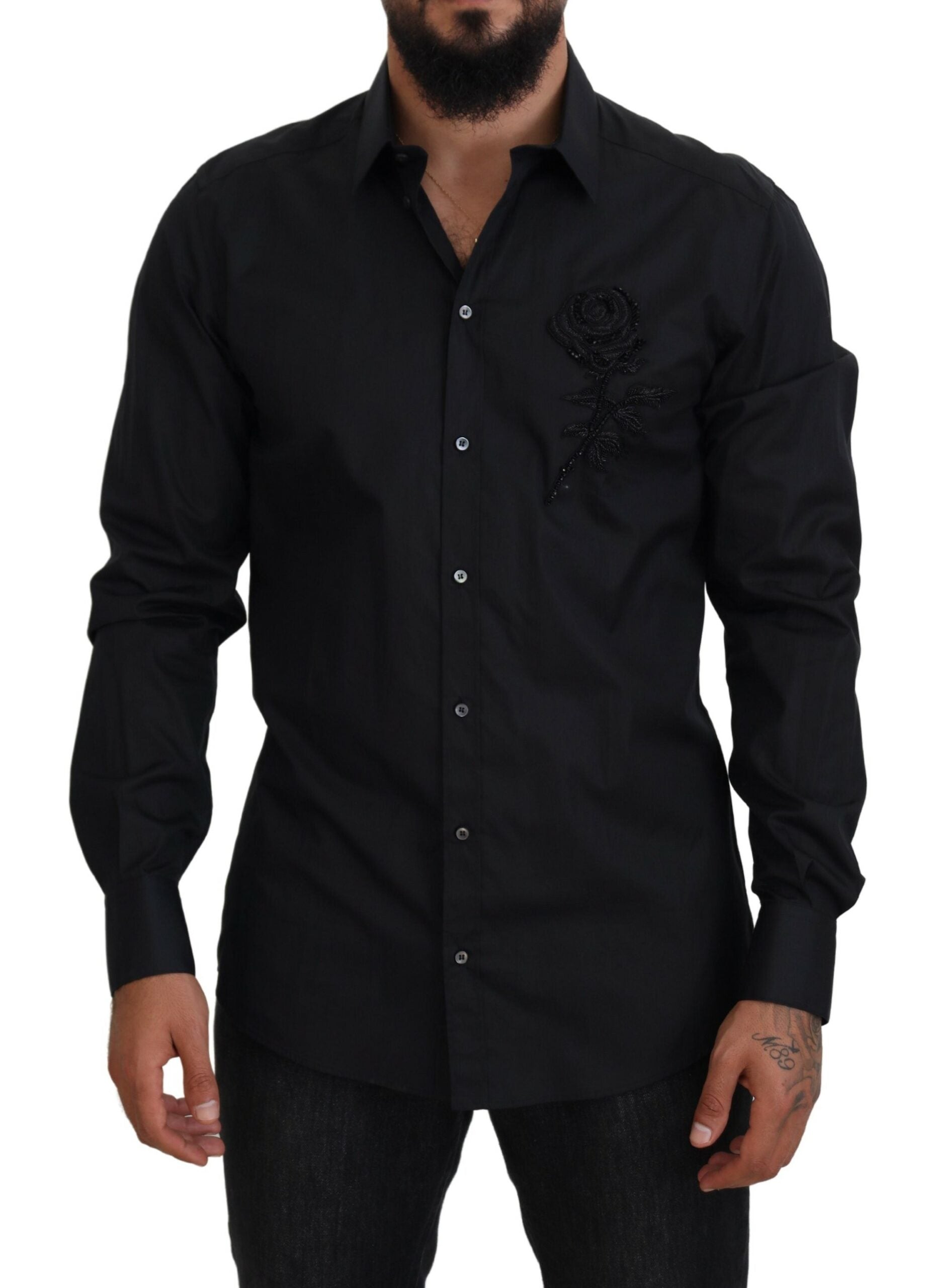 Cămașă elegantă Dolce &amp; Gabbana, croială slim fit, stil formal