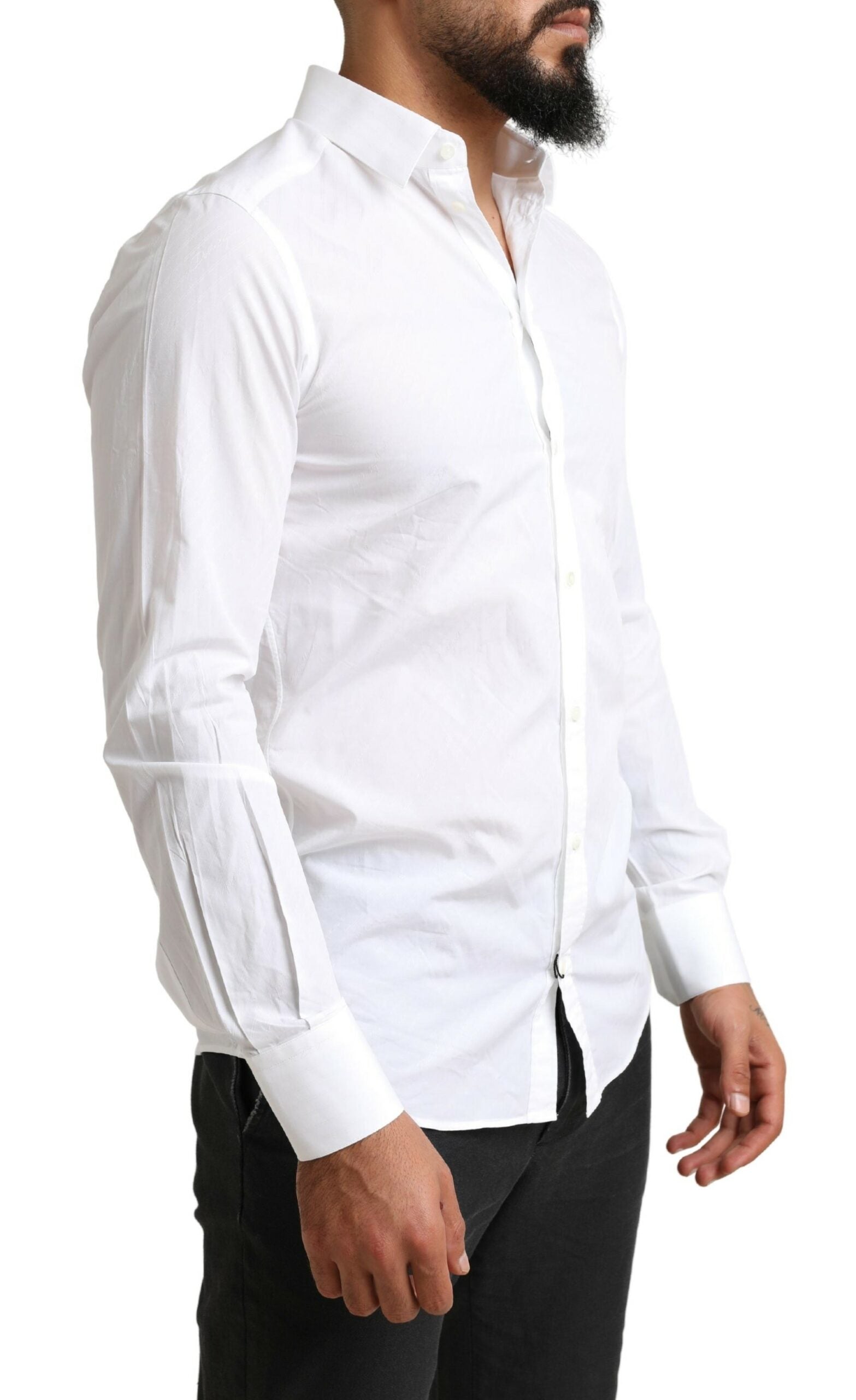 Dolce &amp; Gabbana Elegantes weißes Martini-Hemd aus Baumwolle