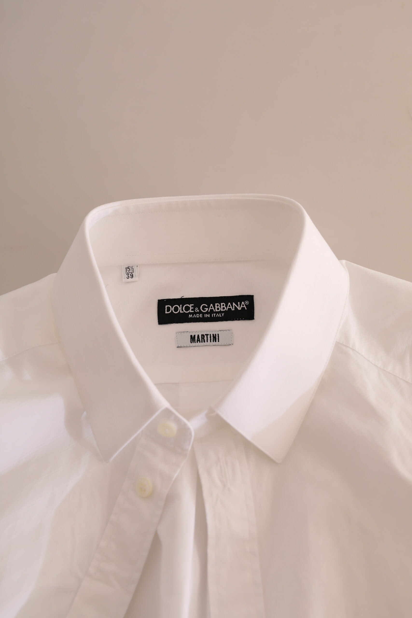 Dolce &amp; Gabbana Elegantes weißes Martini-Hemd aus Baumwolle