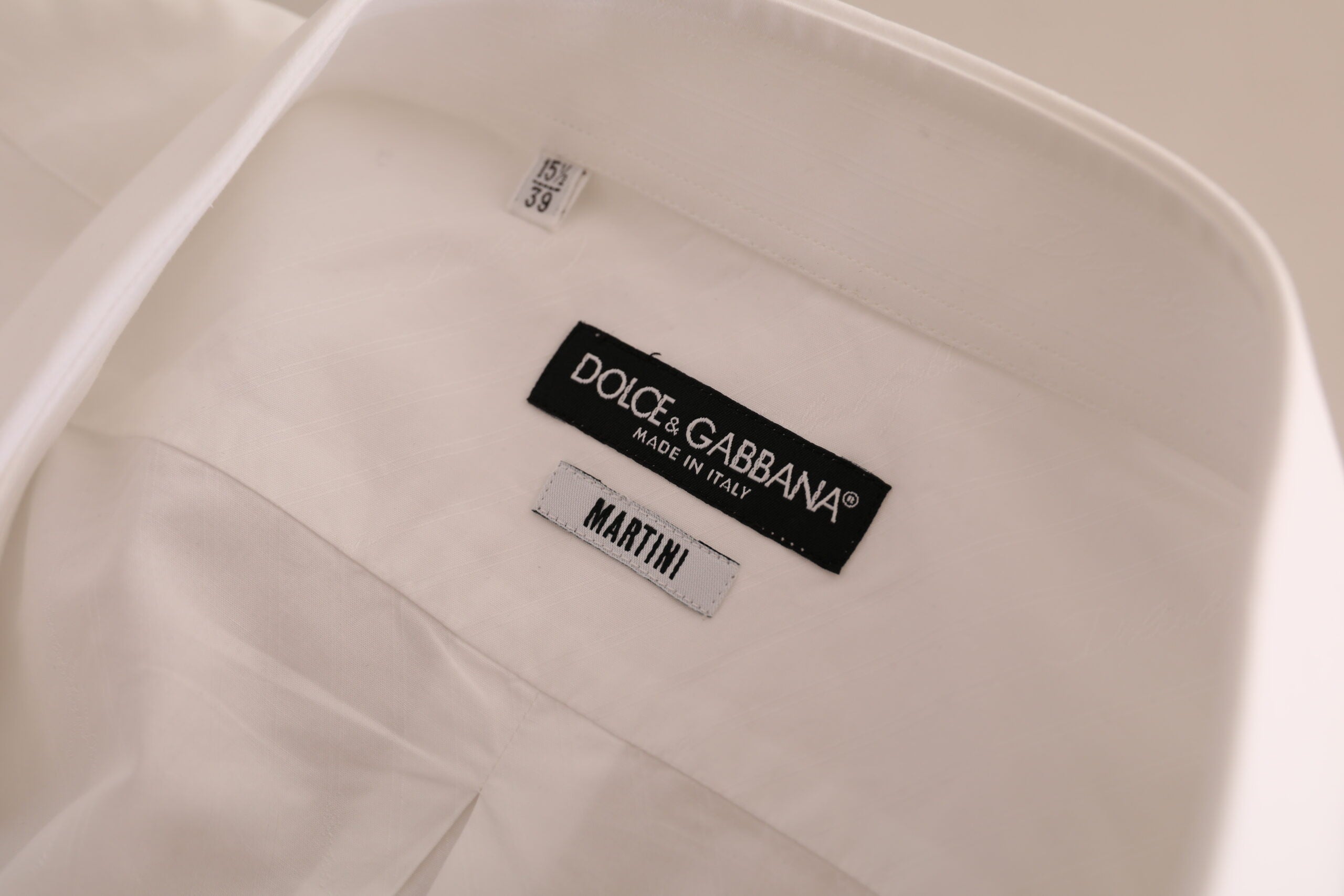 Dolce &amp; Gabbana Elegantes weißes Martini-Hemd aus Baumwolle