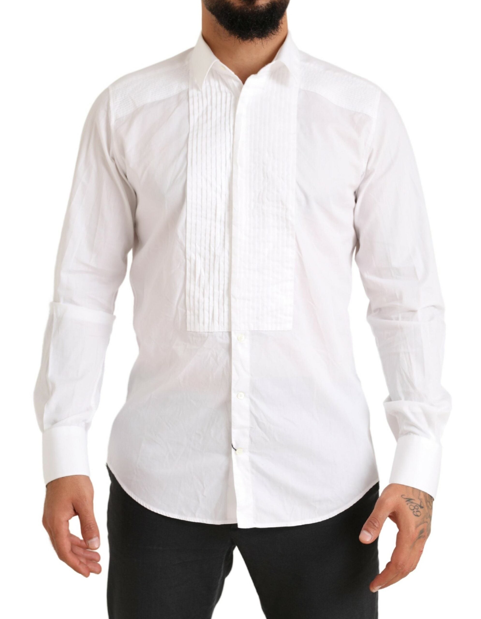 Dolce &amp; Gabbana Elegantes weißes Slim Fit-Baumwollhemd