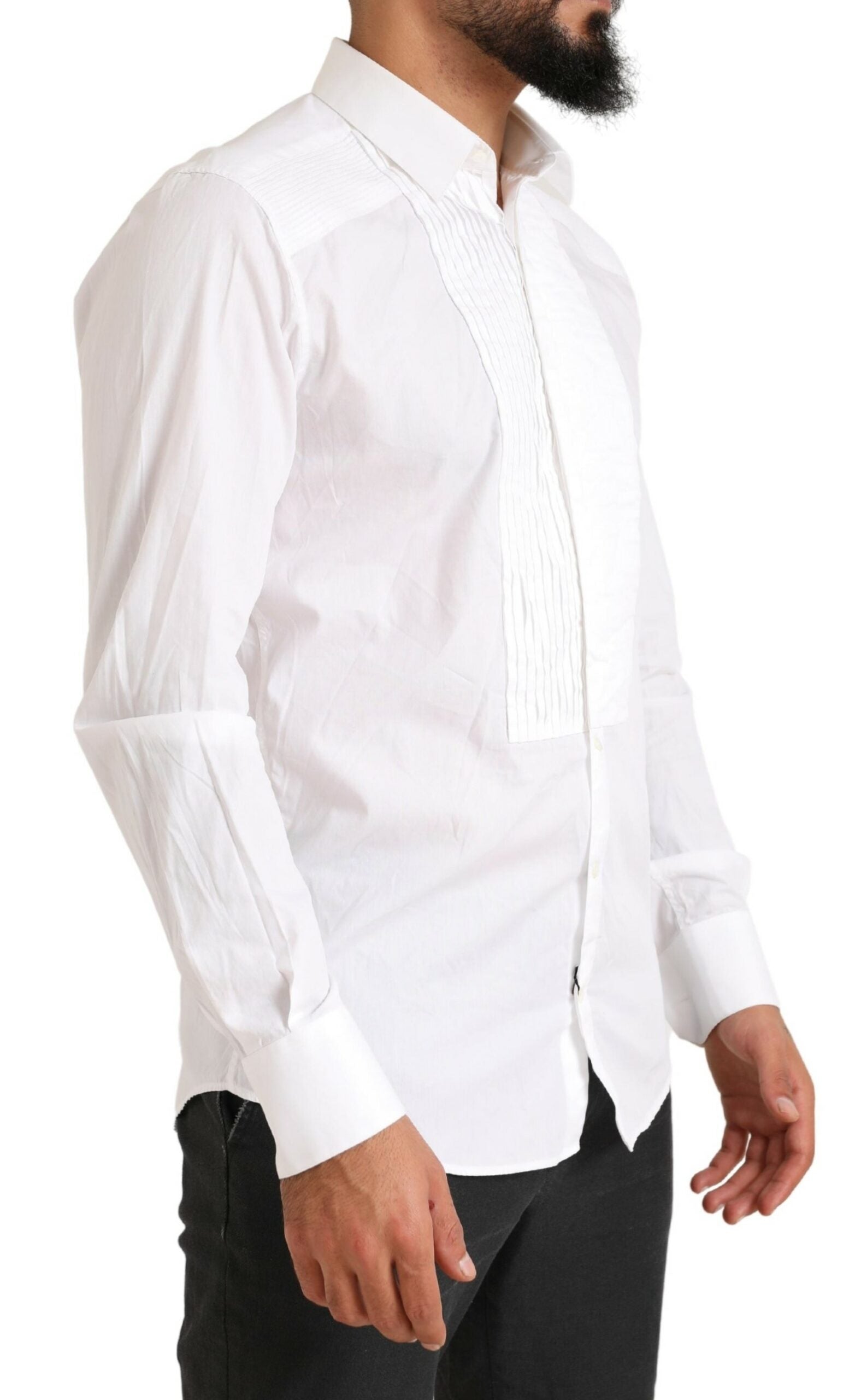 Dolce &amp; Gabbana Elegantes weißes Slim Fit-Baumwollhemd
