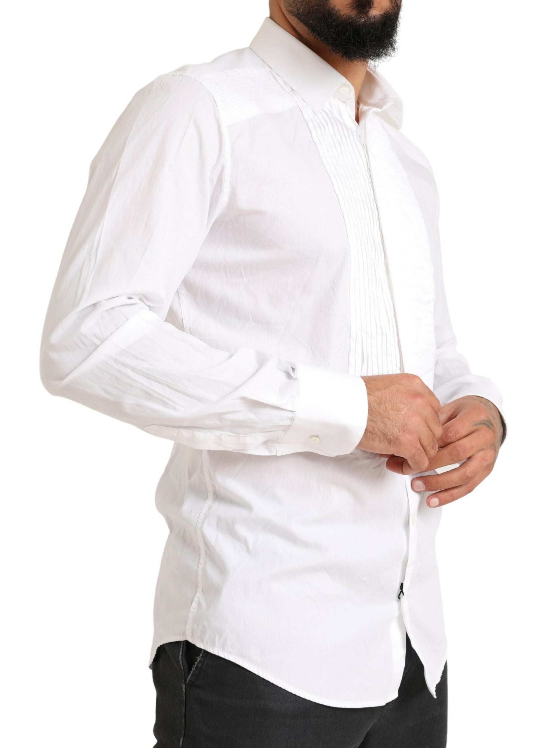 Dolce &amp; Gabbana Elegantes weißes Slim Fit-Baumwollhemd