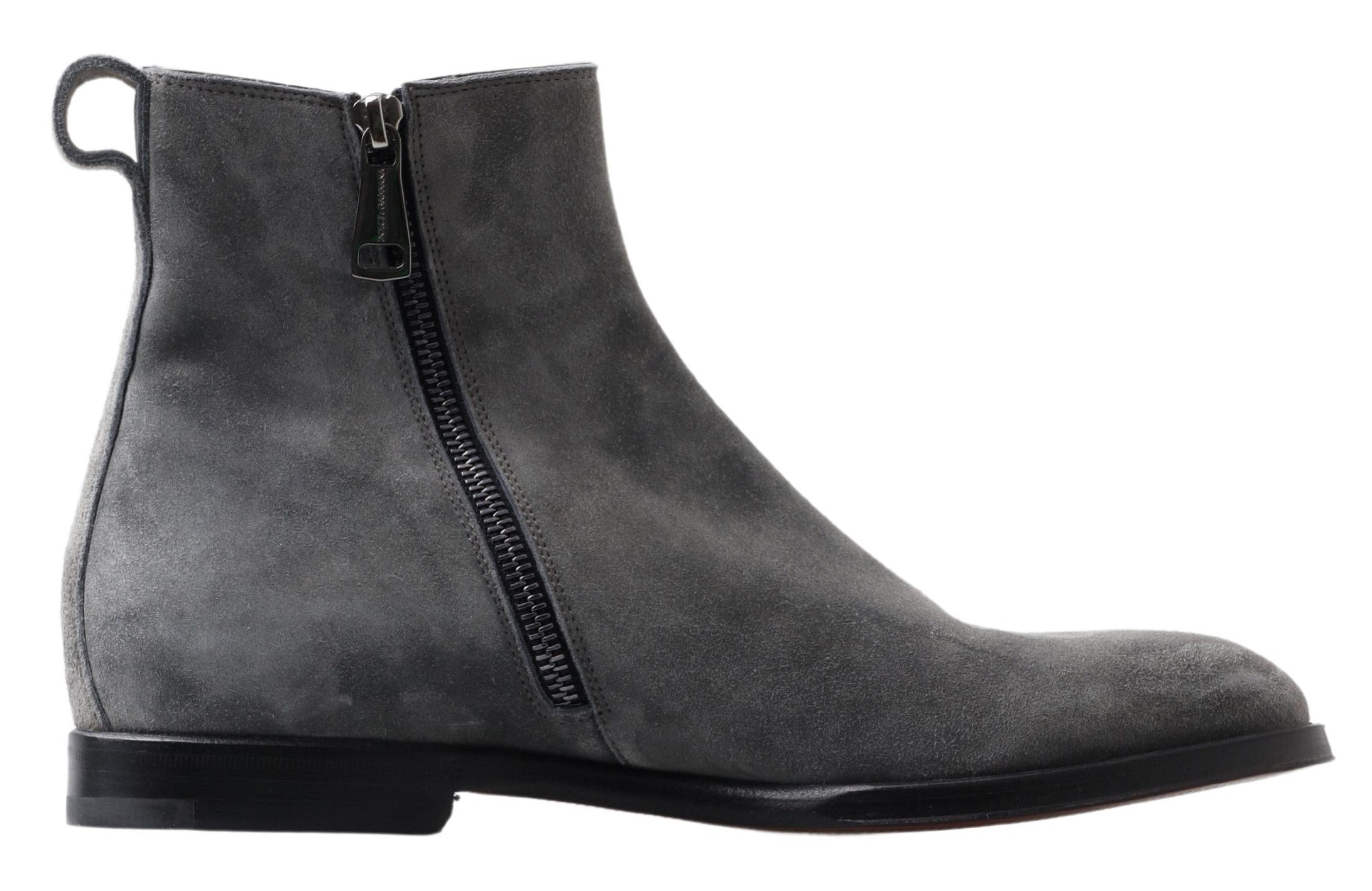 Dolce &amp; Gabbana Elegante graue Chelsea-Lederstiefel