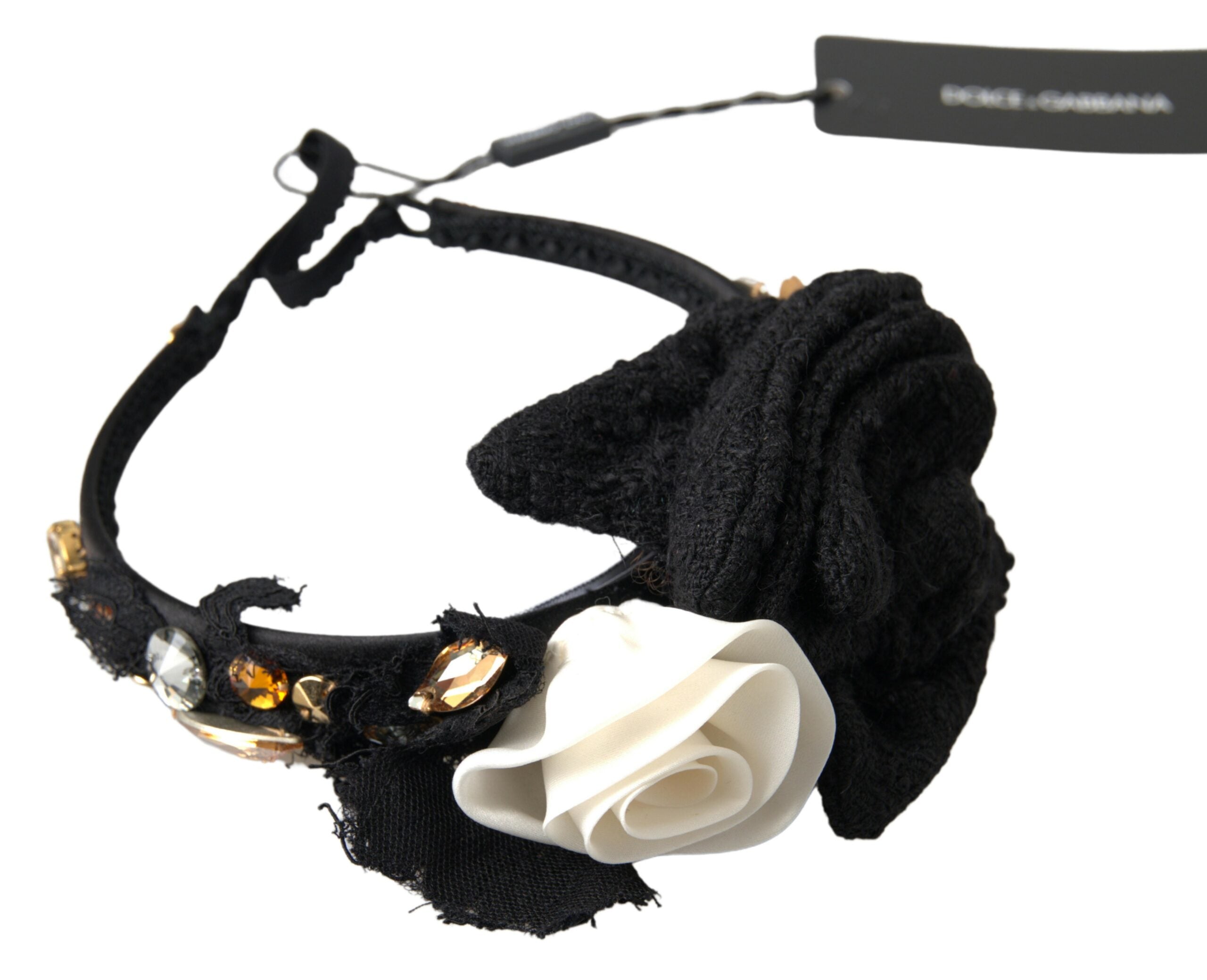 Diademă elegantă din mătase cu cristale Dolce &amp; Gabbana