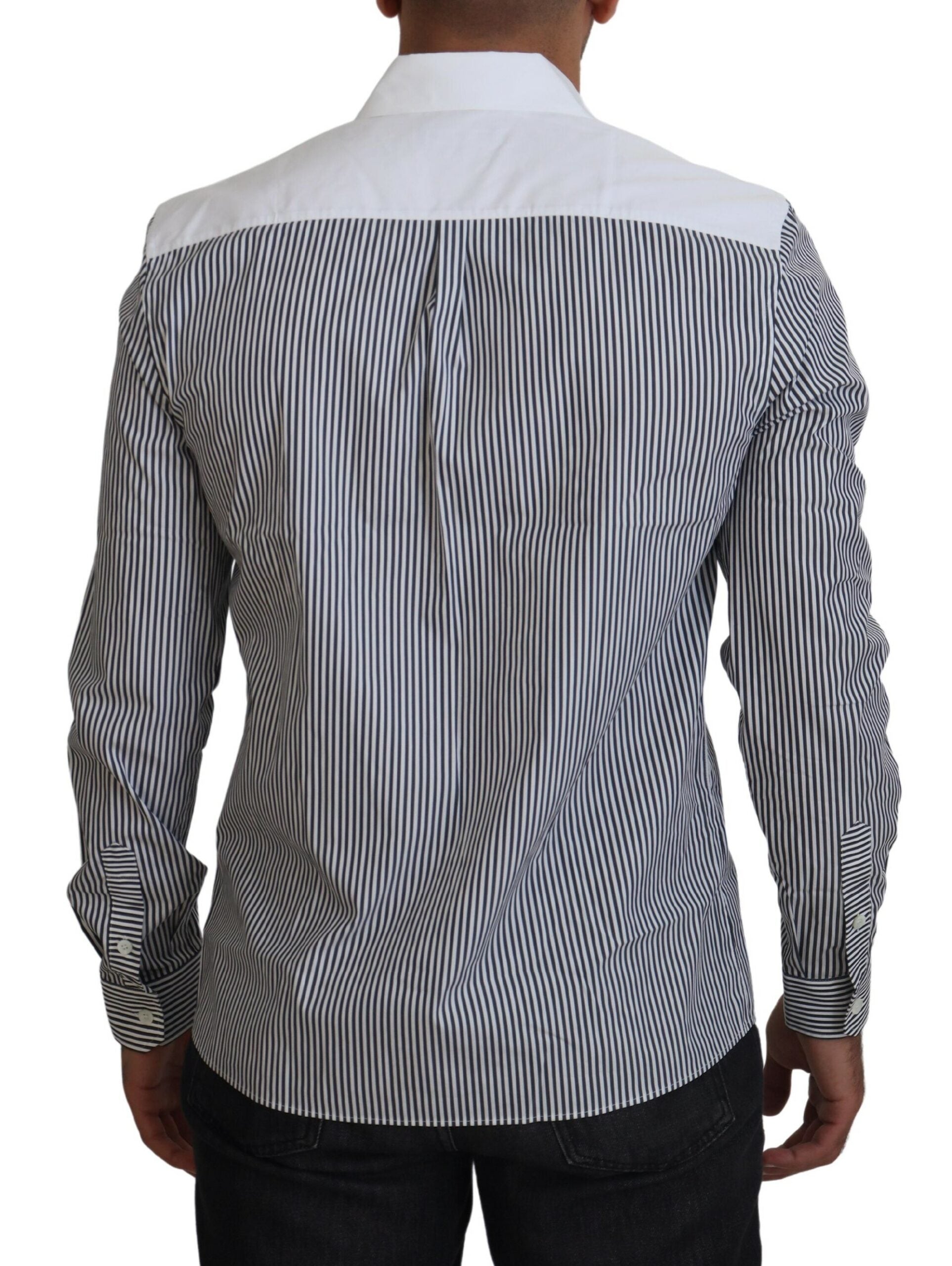 Dolce &amp; Gabbana Slim Fit Gestreiftes Freizeithemd mit Kanalmotiv