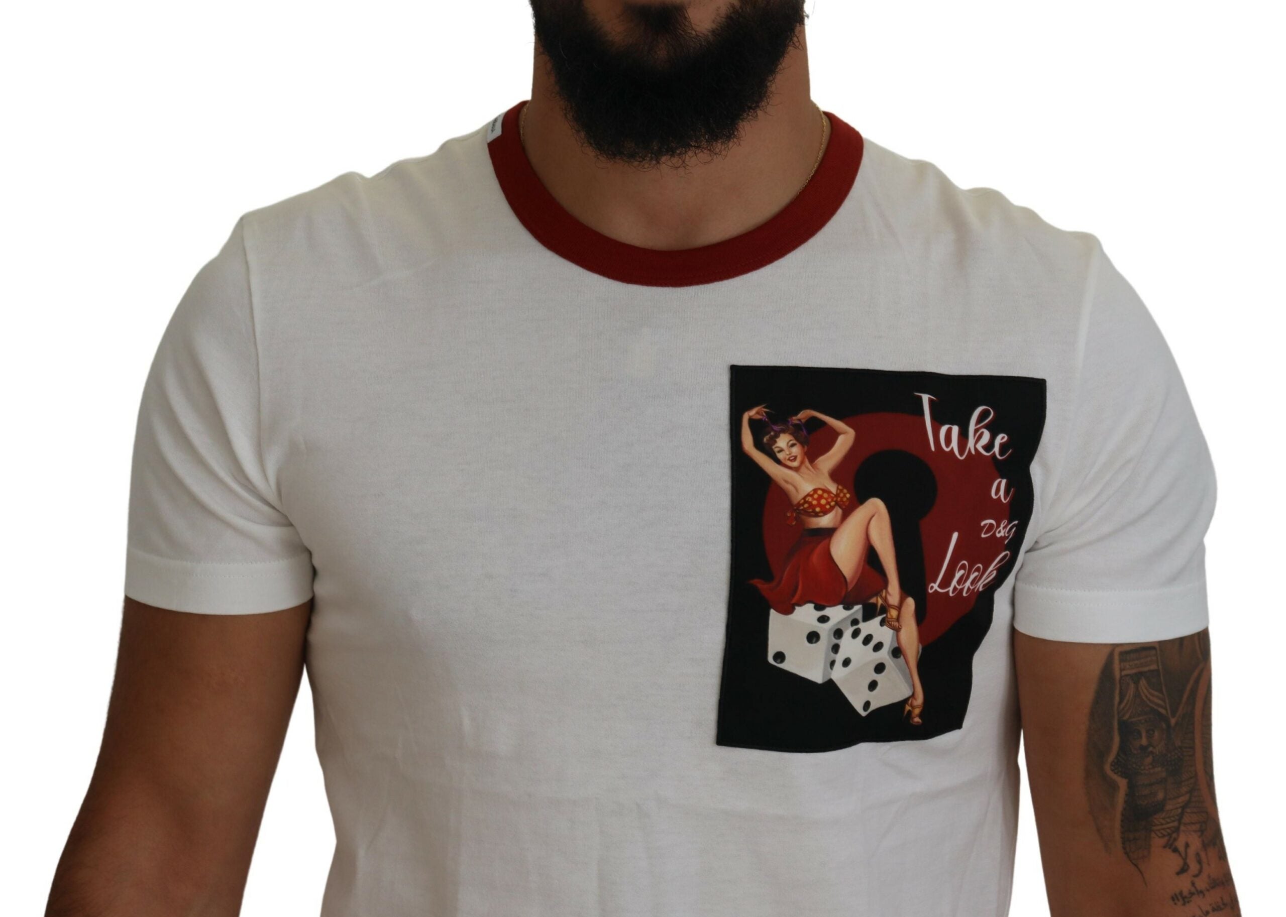 Dolce &amp; Gabbana – Elegantes weißes Baumwoll-T-Shirt mit Rundhalsausschnitt