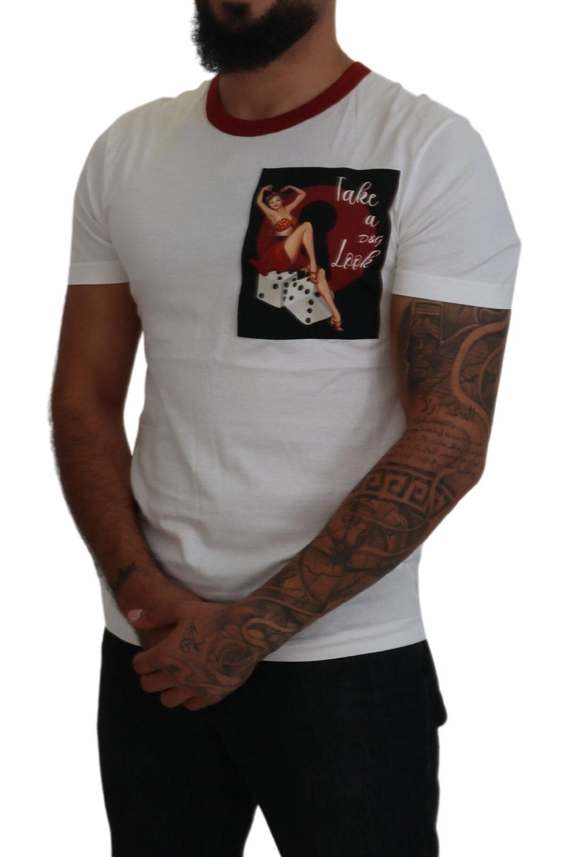 Dolce &amp; Gabbana – Elegantes weißes Baumwoll-T-Shirt mit Rundhalsausschnitt