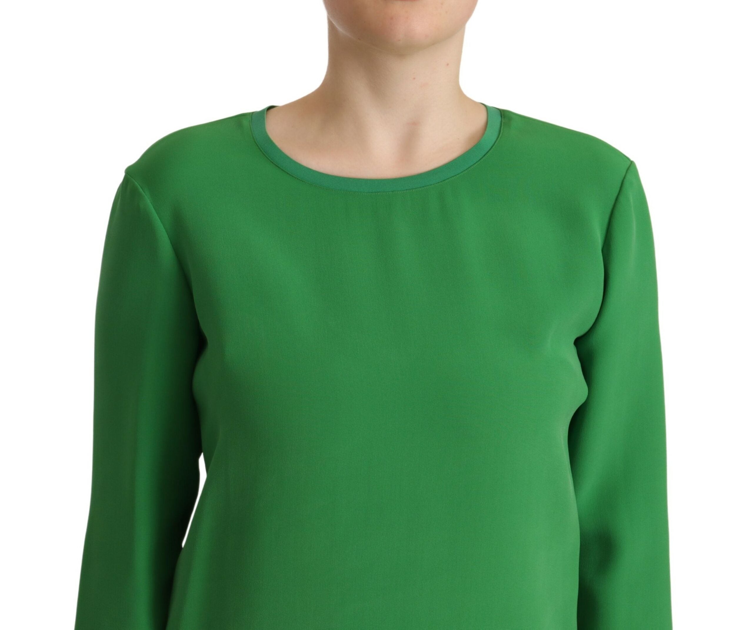 Pulover elegant cu mânecă lungă din mătase Armani, verde intens