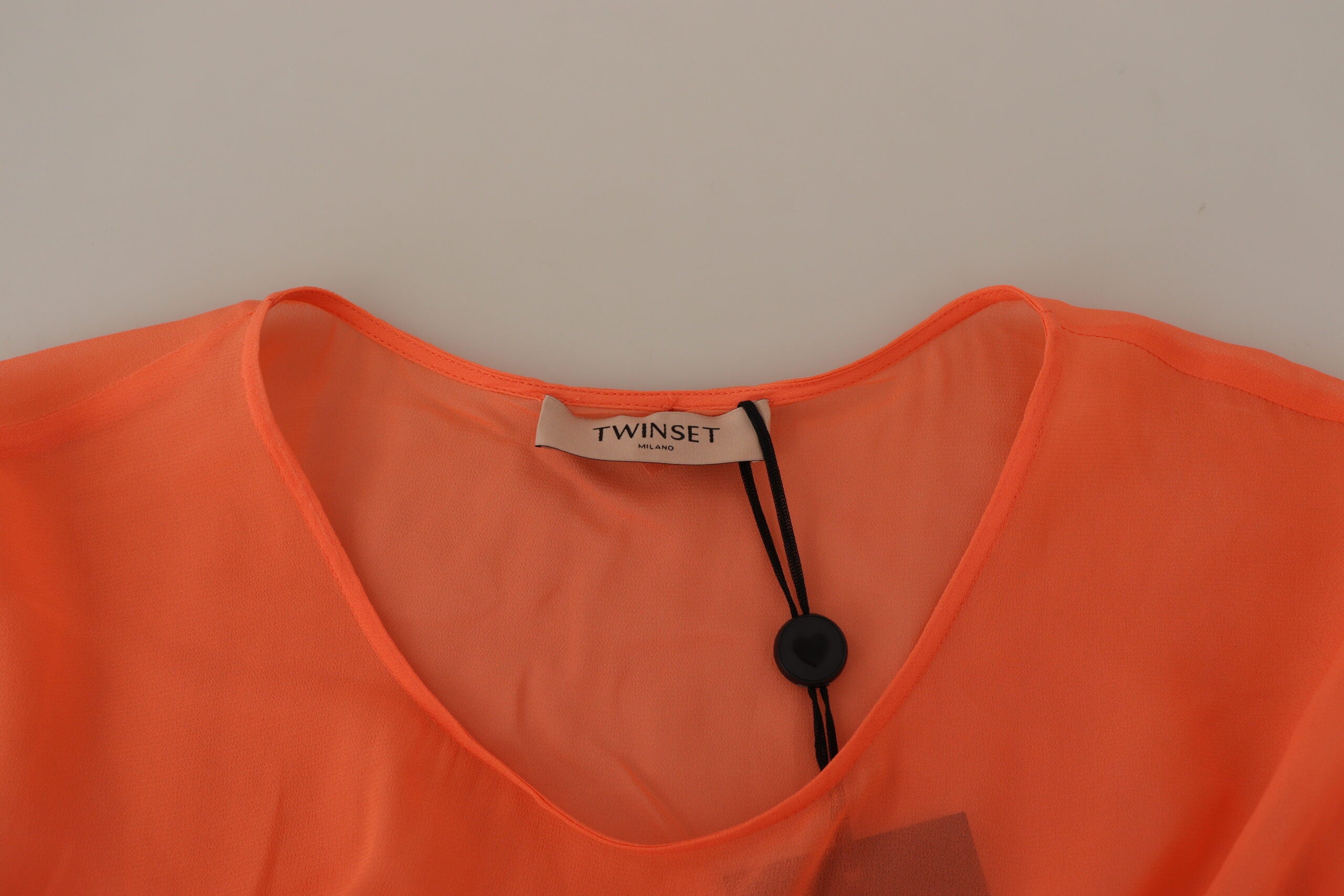 Rochie maxi elegantă Twinset Coral cu mâneci scurte