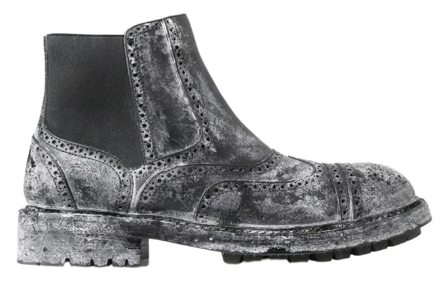 Dolce &amp; Gabbana – Elegante, schwarze Chelsea-Stiefeletten in verblasstem Schwarz