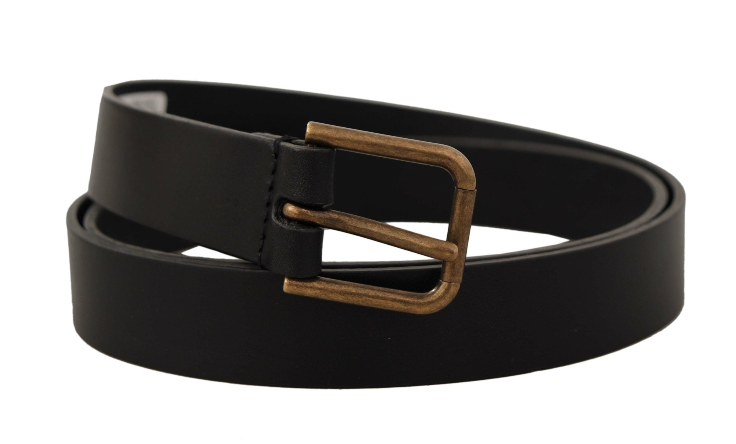 Curea elegantă din piele neagră Dolce &amp; Gabbana cu cataramă metalică