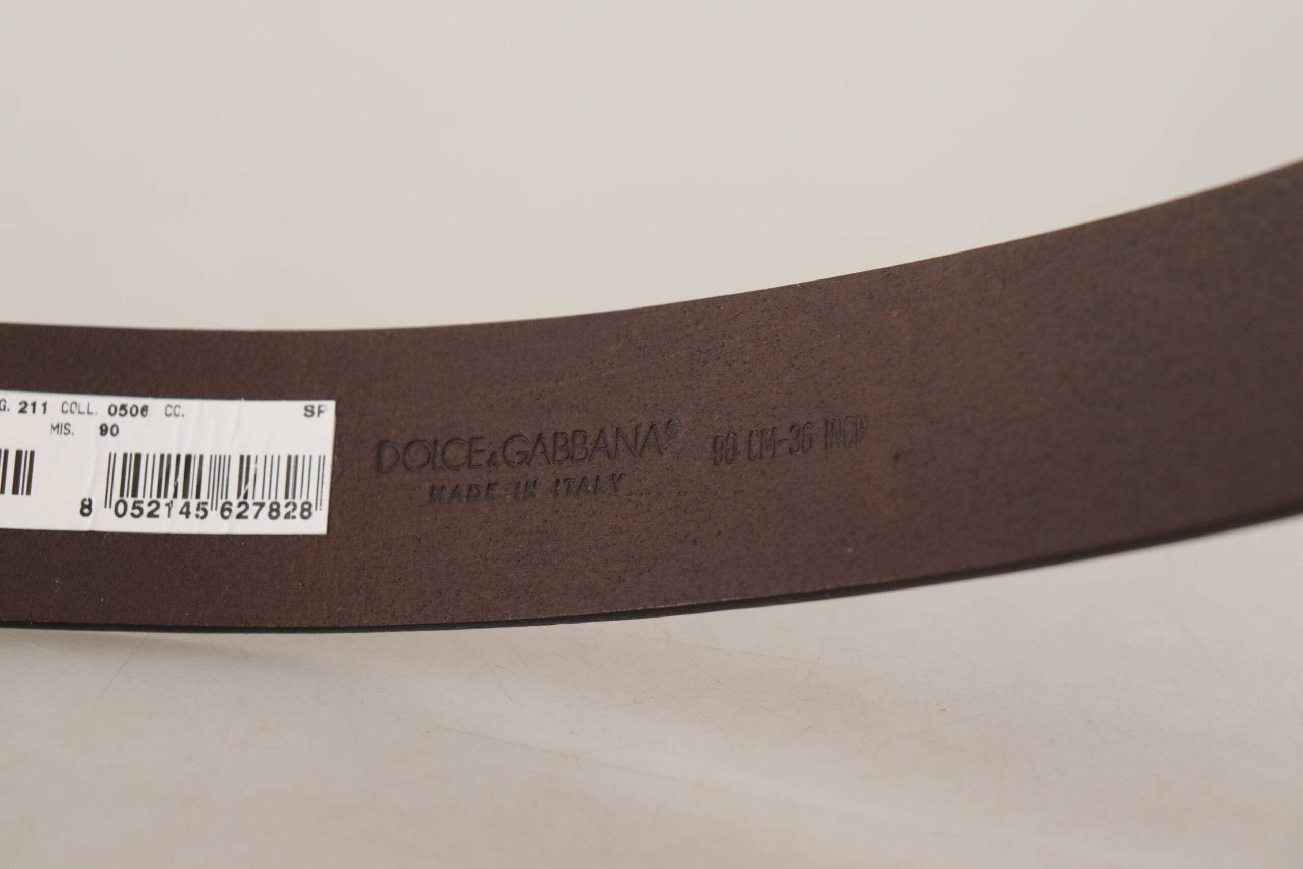 Curea elegantă din piele maro închis Dolce &amp; Gabbana
