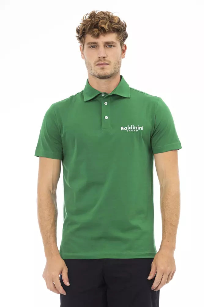 Baldinini Trend Grünes Herren-Poloshirt aus Baumwolle